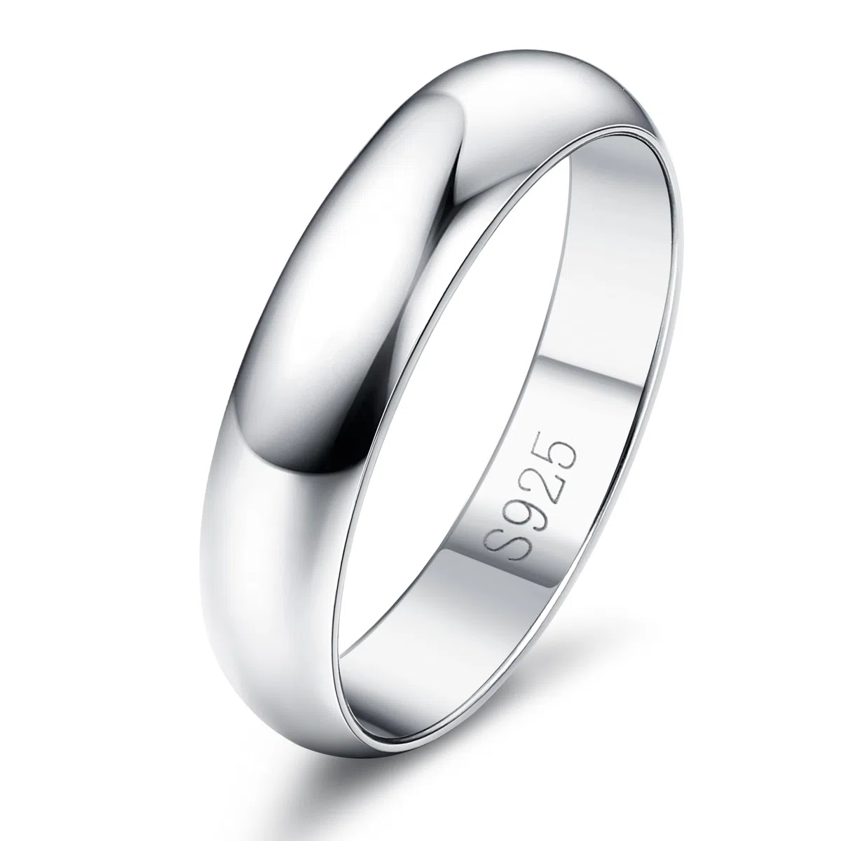 Diamday 925 Sterling Silber Ring Frauen Männer Schlicht Verlobungsring Polierte Trauring Hochzeit Glänzend Elegant Ring Silber Damen Ehering für Paar Simpel Damenring Herrenring Schmuck 52-65 2/4MM