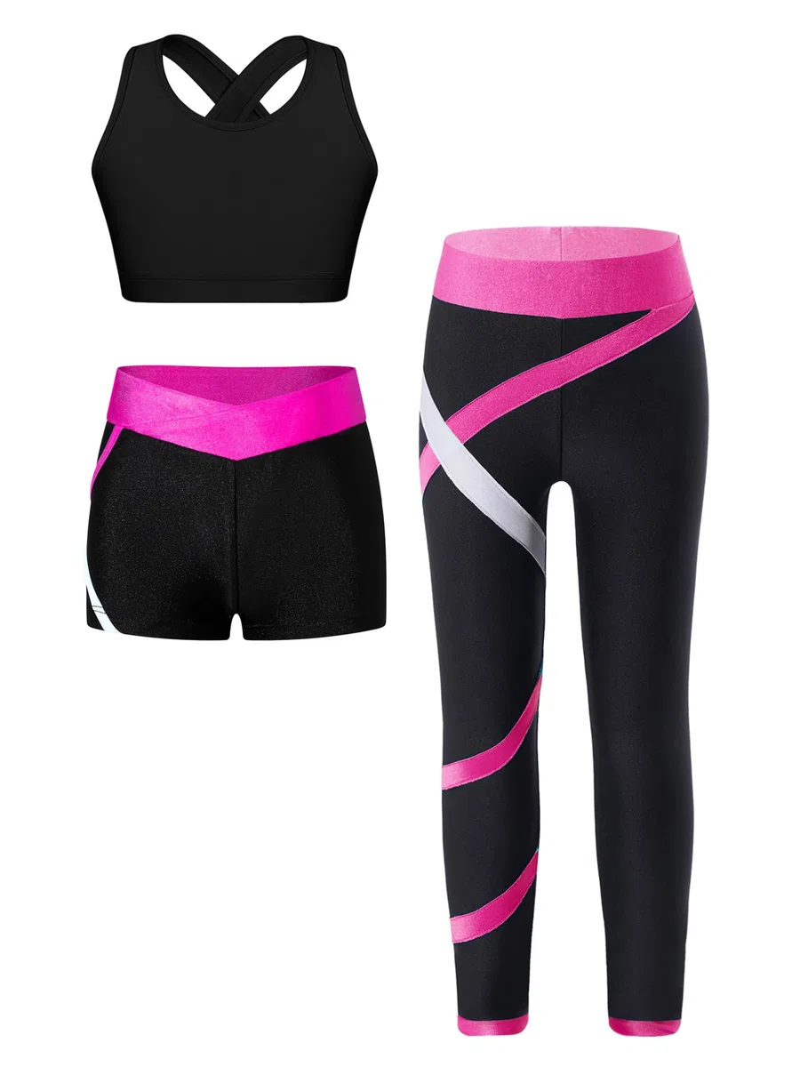 TiaoBug Mädchen Sport BH Jogginghose Sport Leggings Yoga Hose Trainingshose Sportlich Bustier ohne Bügel Yoga Fitness Training Bekleidung Set