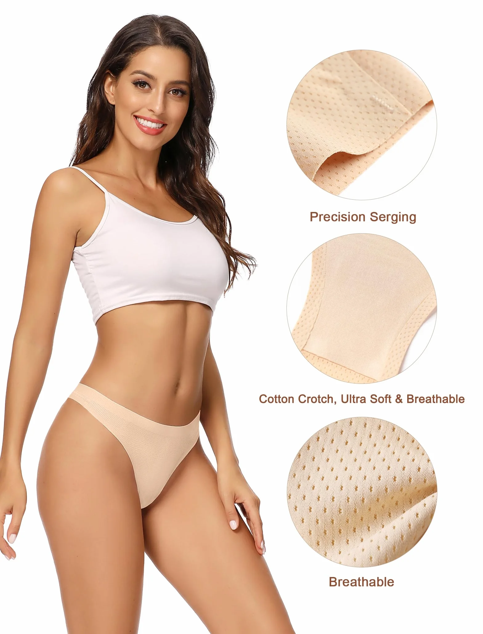 VOENXE Unterhosen Damen Nahtlose,Seamless Slips Unterwäsche Panty,Ohne Naht Frauen Stretch Bikini,No Show Women Underwear Panties,Unsichtbare Atmungsaktiv Unterhose,Invisible Hipster Mehrpack,5er Pack