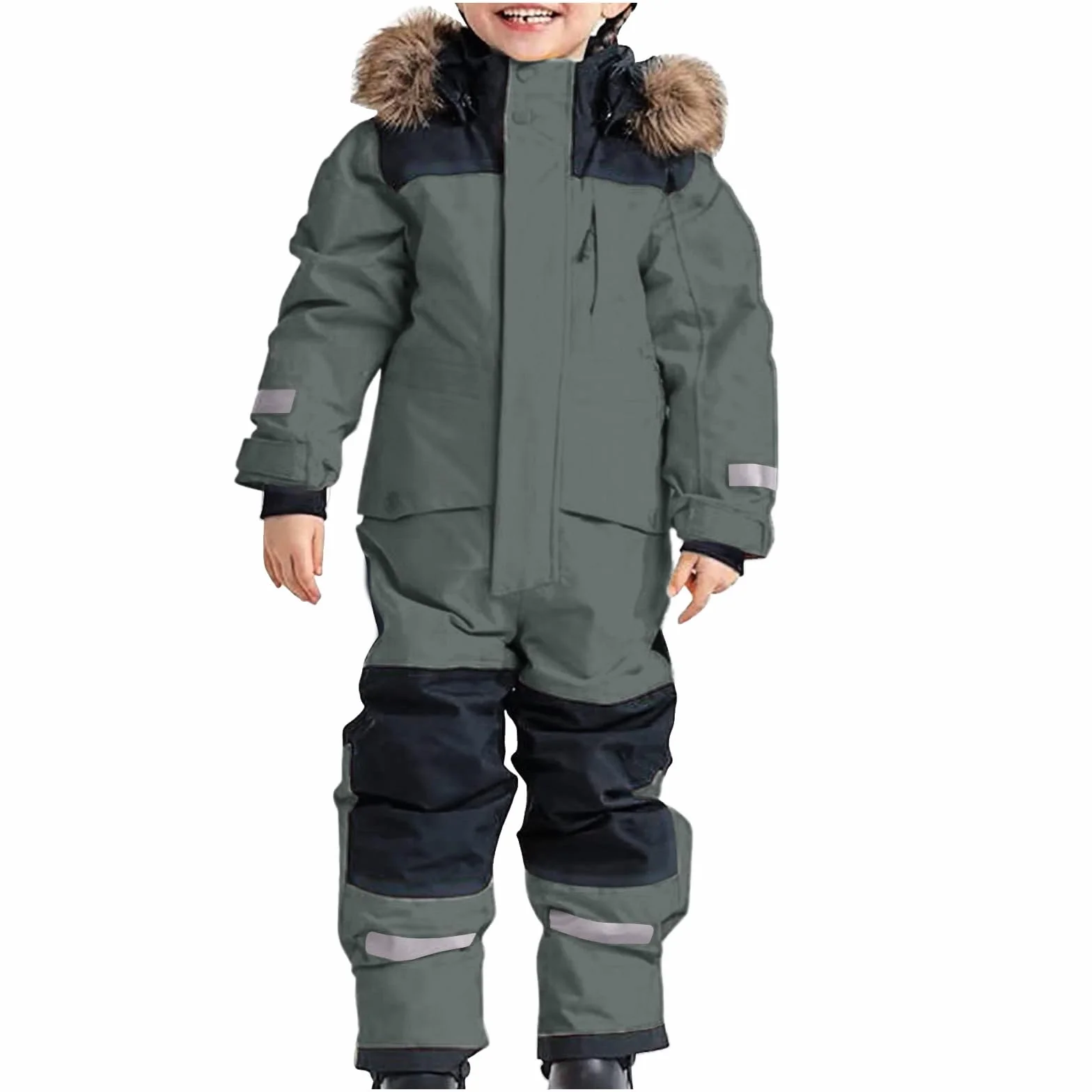 Schneeanzug Kinder Unisex Kinder Skioverall Mit Kapuze Schneeanzug Wasserdicht Atmungsaktiv SkianzüGe Verdickt Warm Outdoor Regenoverall Einteiligerschneeoverall SkianzüGe Mit Kapuze Snowboard