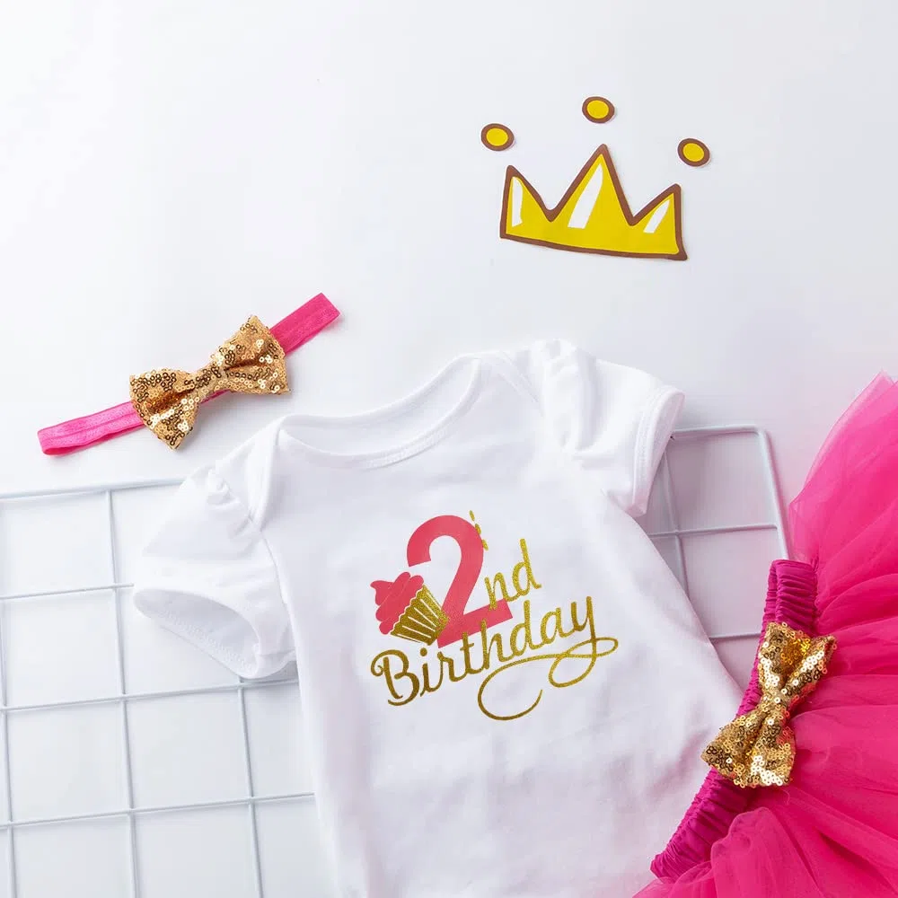 Baby Mädchen Mein 1. Geburtstag Outfits Kurzarm Cake Smash Rock Pailletten Tutu Prinzessin Kleid Kleidung Sets