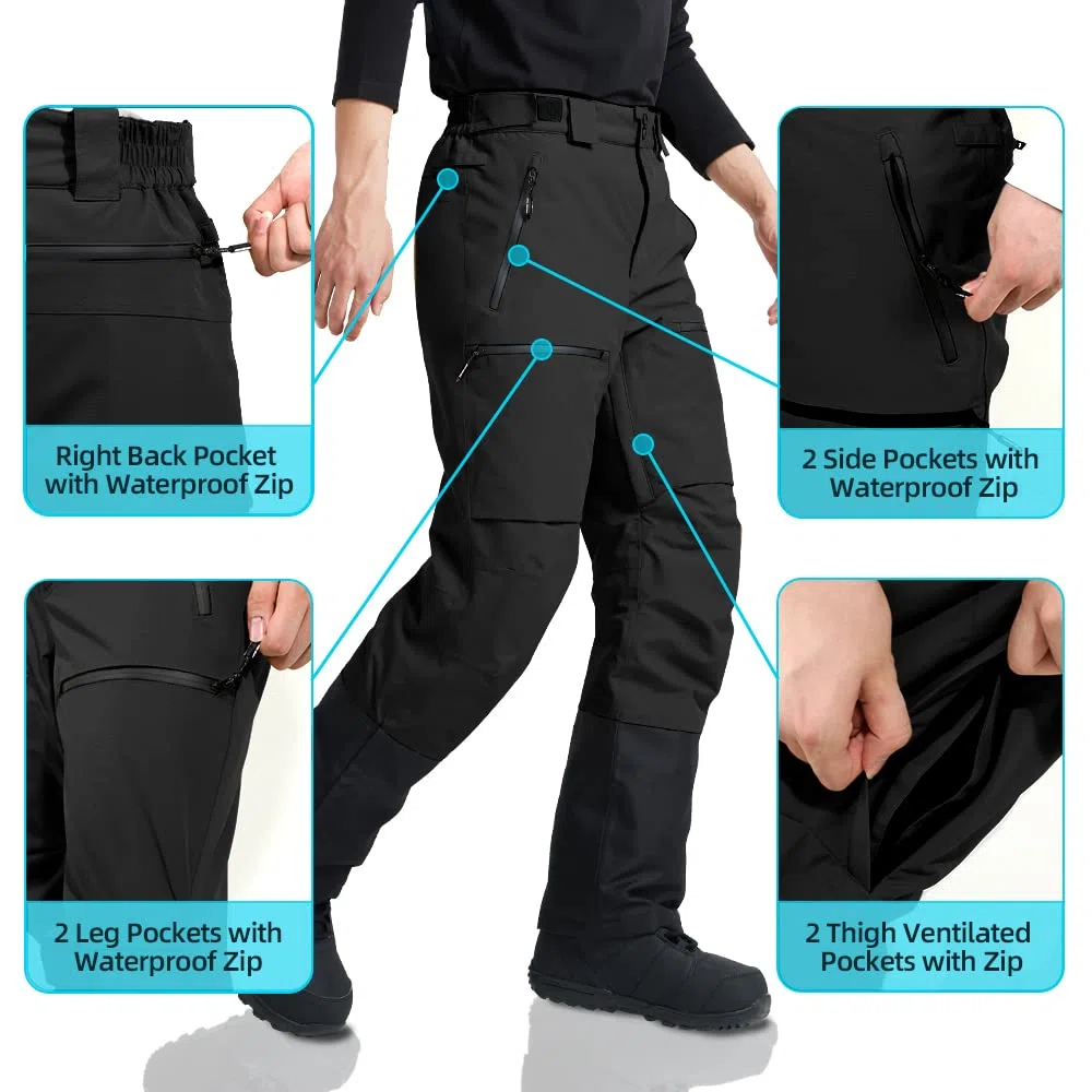 Pioneer Camp Herren Skihose Gefüttert mit Hosenträger Schneehose Snowboardhose