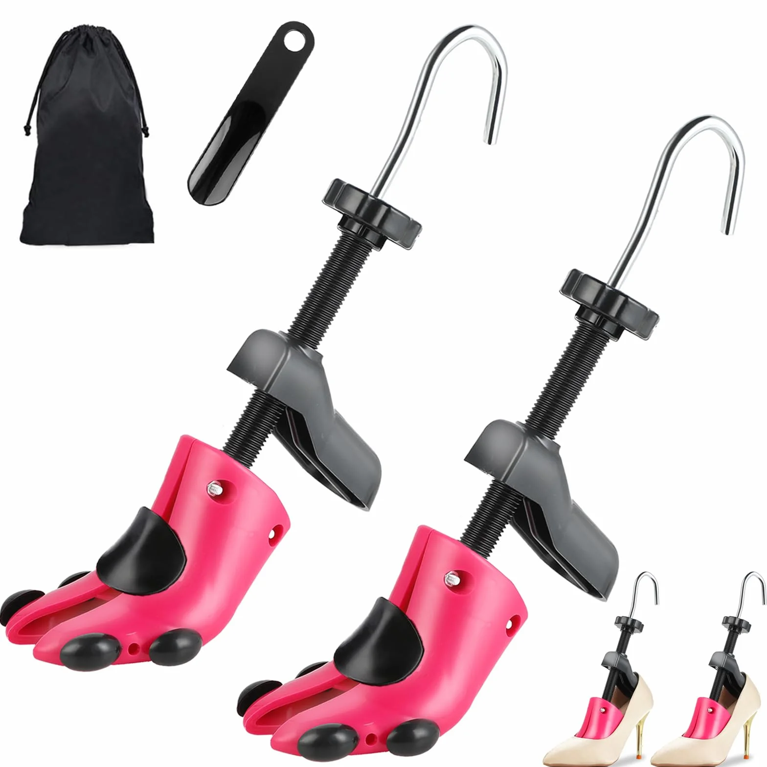 Schuhspanner Damen Herren Schuhdehner, Schuhspanner Schuhweiter für Einstellbare Länge und Breite mit Schuhlöffel