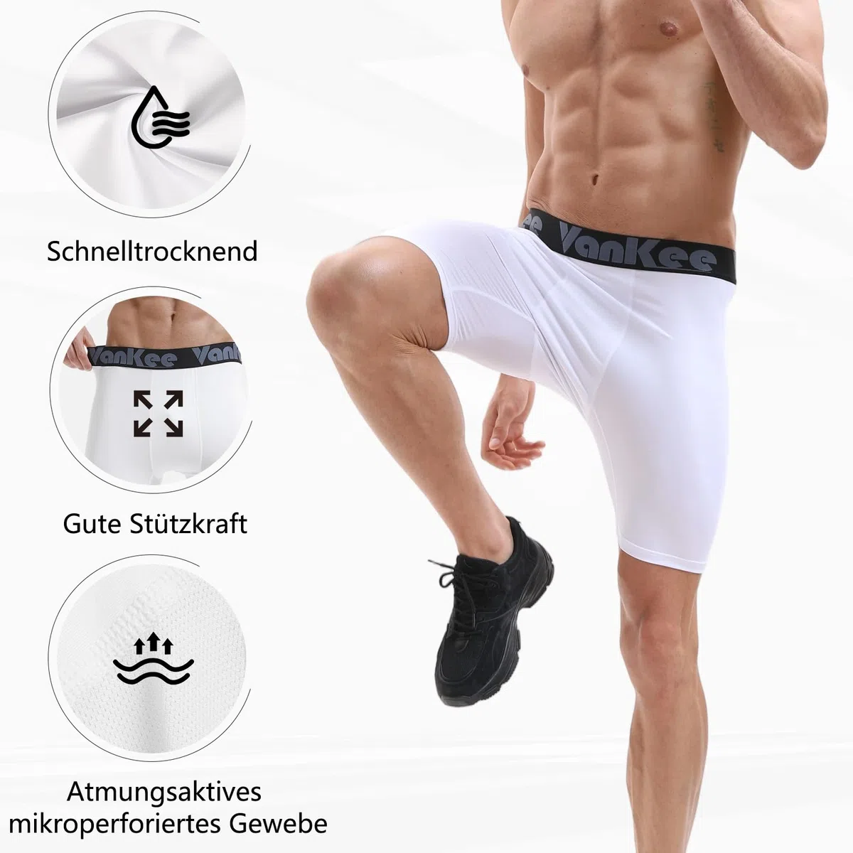 Herren Kompression Shorts Sport Mesh Design Anti Chafing Wicking Stoff Schnell Trocknend Basisschicht Kurze Leichtgewicht Elastizit Base Layer Unterhose ät für Laufen Radfahren Workout Fußball
