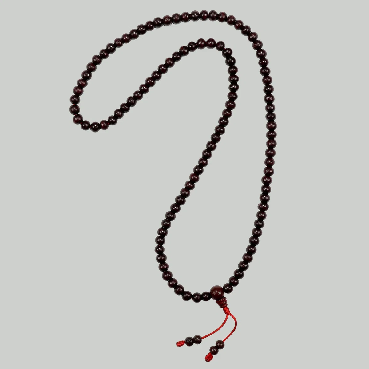 Gebetskette Mala Kette Rosenholz Perlen bordeaux Halskette Meditationskette