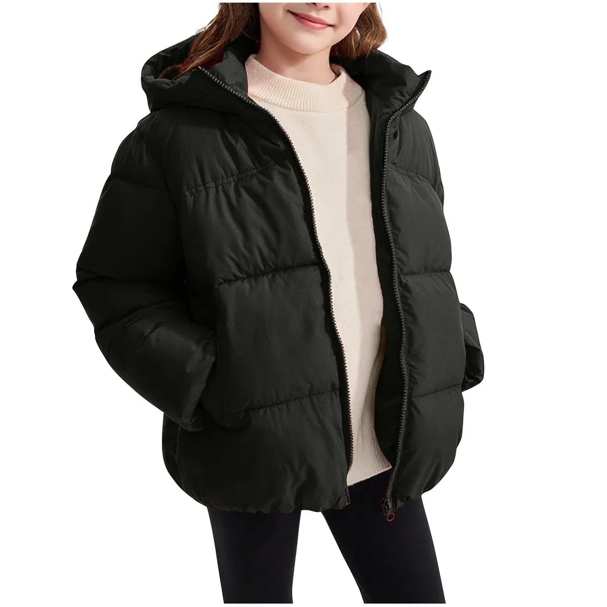 XINYUNZU Mädchen Winterjacke Warme Puffer Jacke Daunenjacke Kuscheljacke Kinderjacke Casual Coat Girl Dicke Steppjacke Pufferjacke Kapuzenjacke Daunenjacke Outdoor Jacken für Kinder 2-12 Jahre