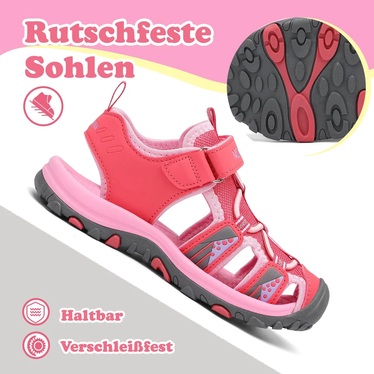 Mishansha Geschlossene Mädchen Sandalen Sommer Atmungsaktiv Gr.24-39 | Geschlossen, Kinder Sommerschuhe, Trekkingsandalen, Outdoor, Rutschfest