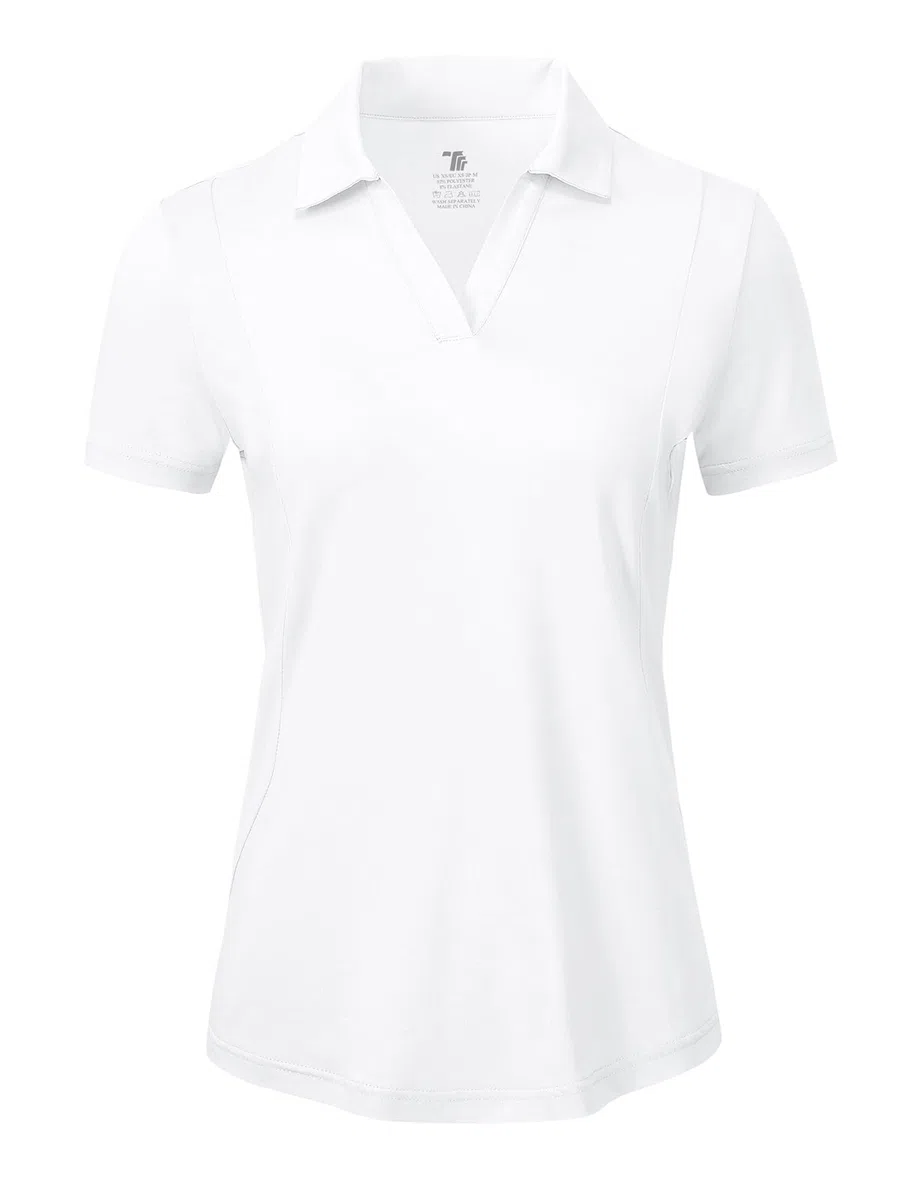 donhobo Damen Poloshirt UPF 50+ Kurzarm Golf Tennis Polo Shirts V-Ausschnitt Tops UV Schutz Schnelltrocknend Sportshirt Casual Sommer T-Shirts