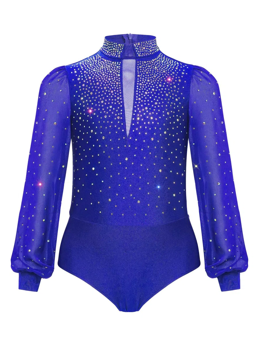 Trikot Gymnastik Junge Kind Léotard Ballett Ballett Bodysuit Shirt Lateintanz Kostüm Eiskunstlauf Show Wettbewerb 5-16 Jahre