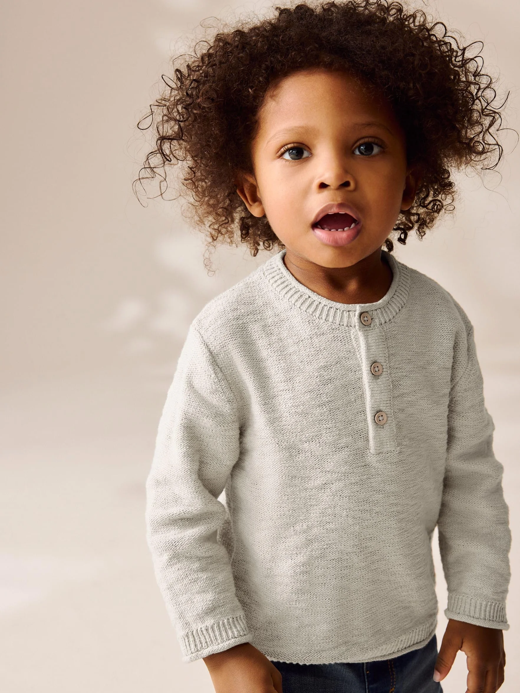 NEXT Jungen Strickpullover mit Henley-Kragen 62-122