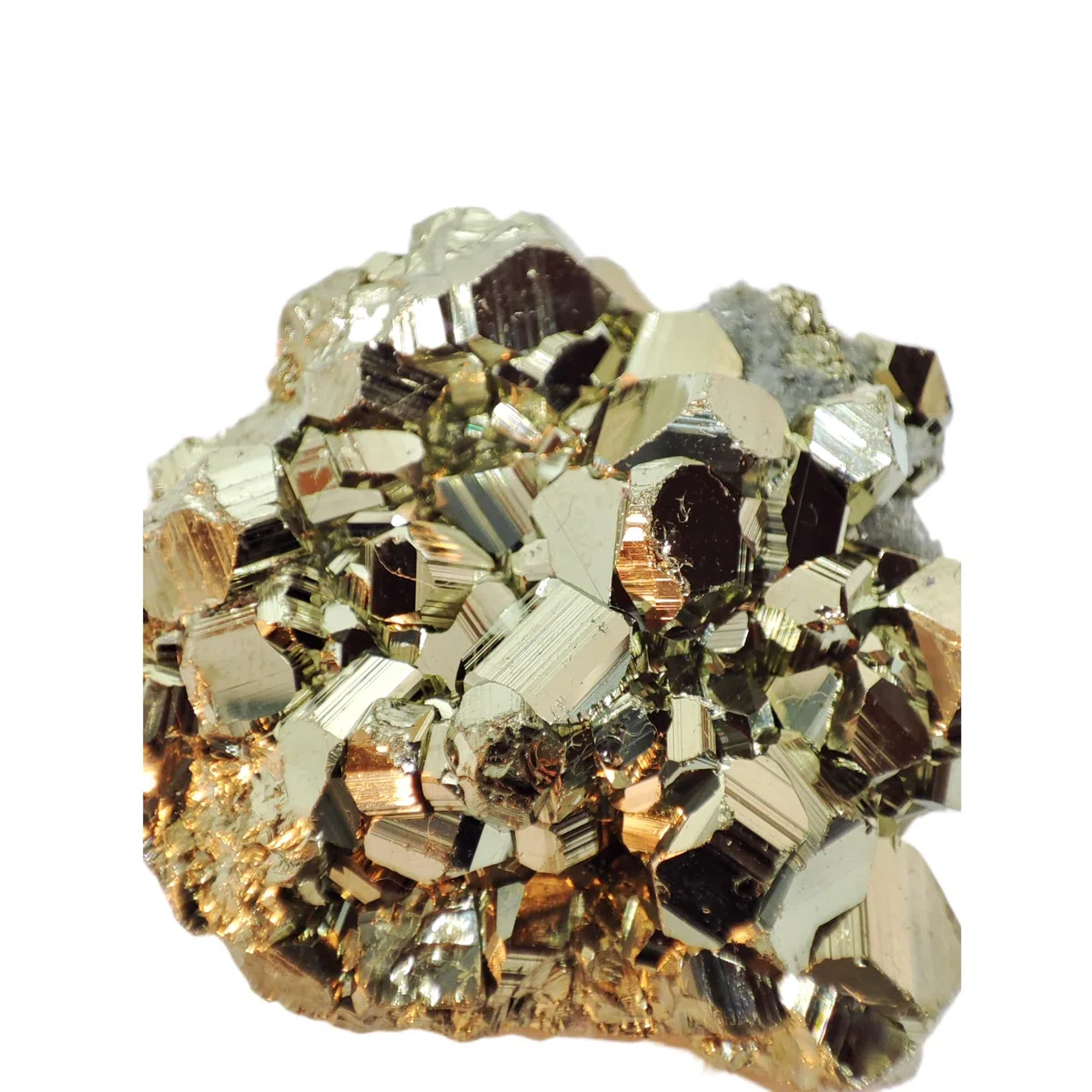 Pyrit Kristall Stufe | Katzengold | 100% natürliche Edelstein-Druse | Funkelnde Kristalle | Goldener Glanz | Edelstein-Deko | Lade und Entladestein | firstonthesun®