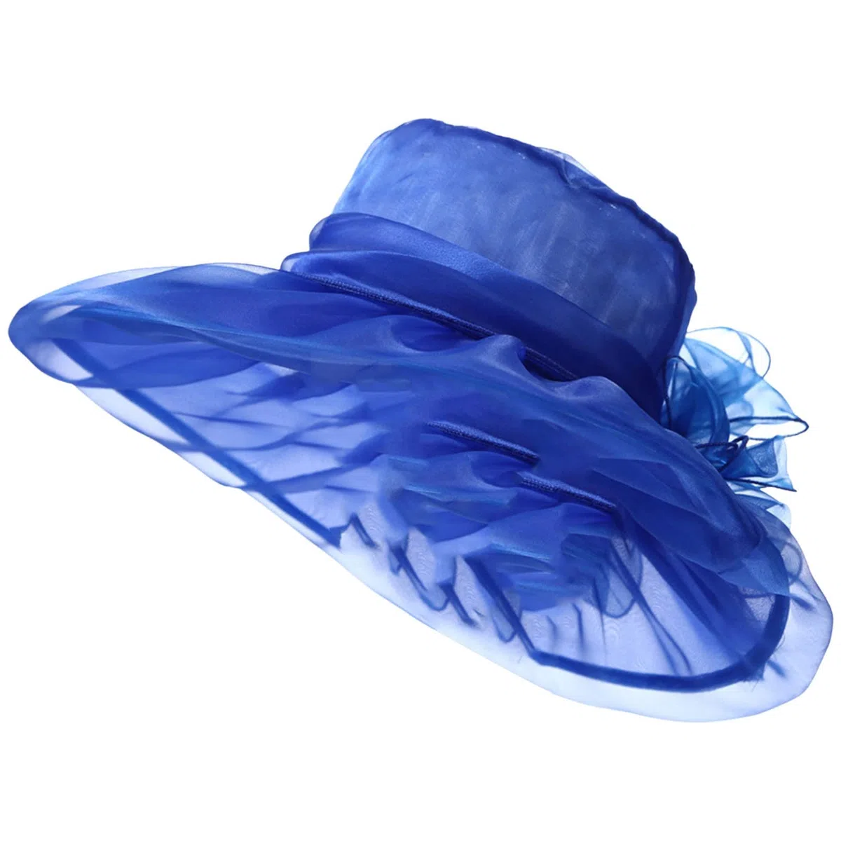 SRZYMJ Kentucky Organza-Derby-Hut für Damen, Braut, Hochzeit, Kirche, Teeparty, breite Krempe, Sommer-Sonnenkappe Sonnenhut Damen Große Krempe Fischerhut Für Trekking Sombrero Hut XXL