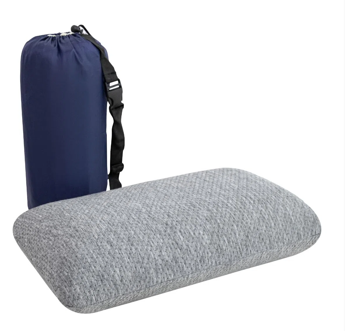 Reisekissen Memory Foam, Reisekopfkissen, Camping Kissen mit Packsack, Ideal für Auto, Flugzeug und Rucksackreisen, Kleines Kissen 42x24x12 cm, mit Waschbarem Kissenbezug