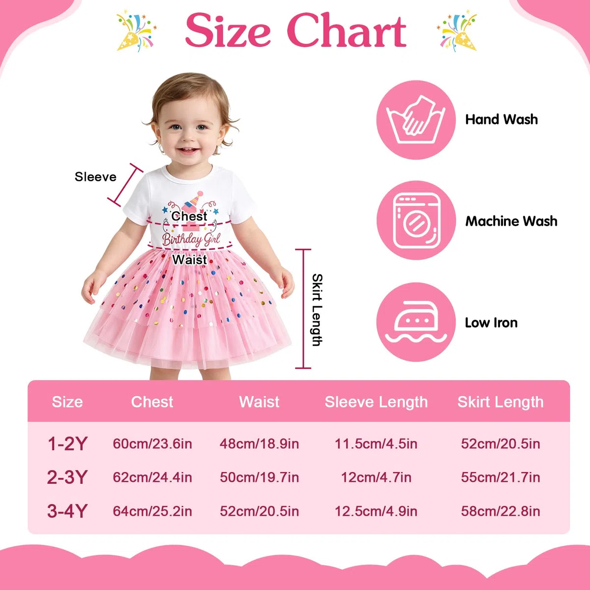 Baby Mädchen Geburtstags Outfit Glitzer Birthday Girl Bodykleid mit gepunktetem Tüllrock Cake Smash Outfit für Fotos