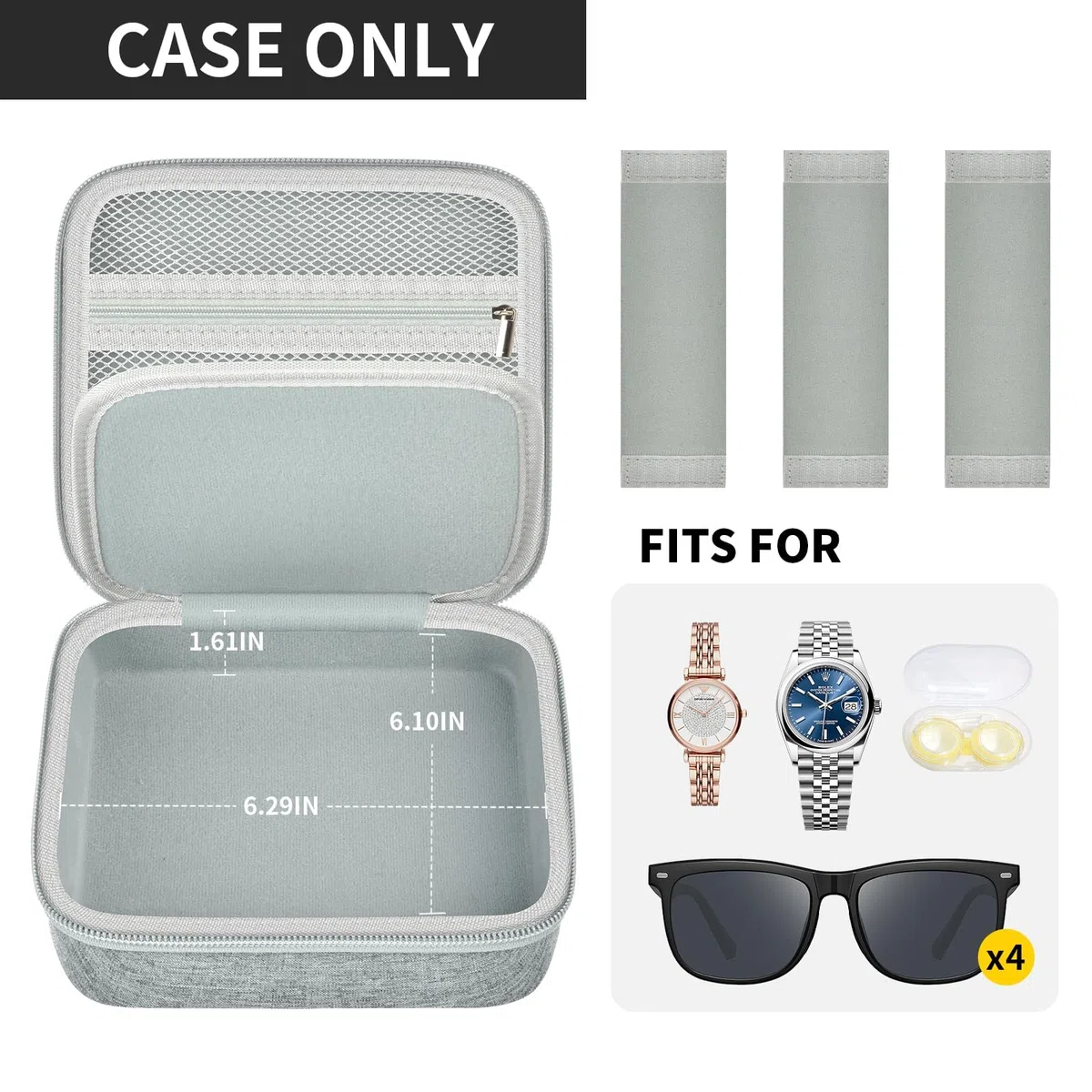 Sunglasses Organizer Brillenständer für Mehrere Brillen für CARFIA/für Wrimen, Brillenbox für Mehrere 4 Sonnenbrillen und Uhren, Schlüssel-S(nur Tasche)