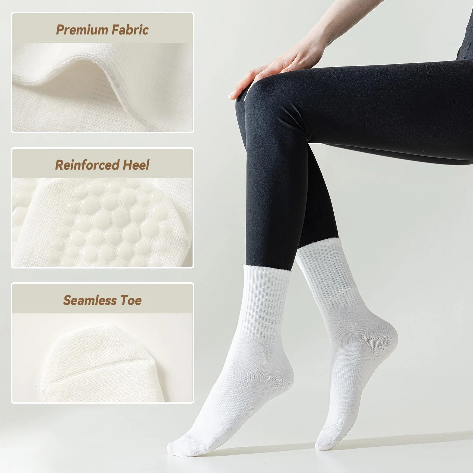 BONANGEL Pilates Socken Damen (4 Paar) Rutschfeste mit Noppen Antirutsch Socken für Schwanger Stoppersocken für Yoga