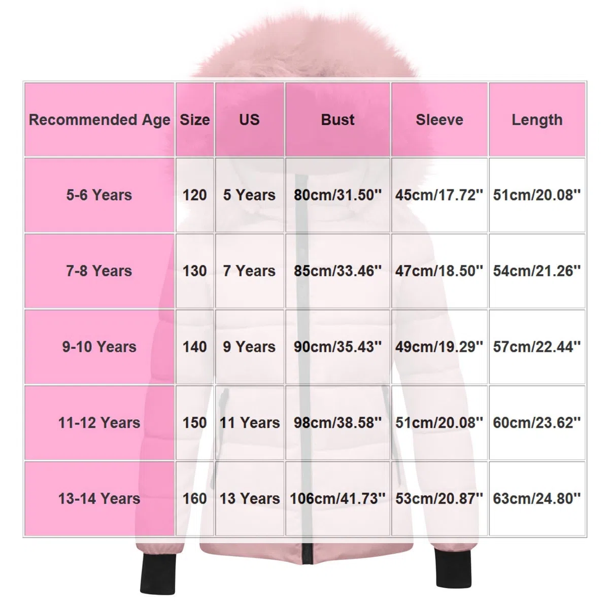 EMATOP Lang Winterjacke Mädchen Kinder Warm Wintermantel Outdoor Sport Steppjacke mit Kapuze Mantel Lässiger Einfarbig Pufferjacke Baumwolle Winddicht Daunenjacke Zipper Bequem Outdoorjacke