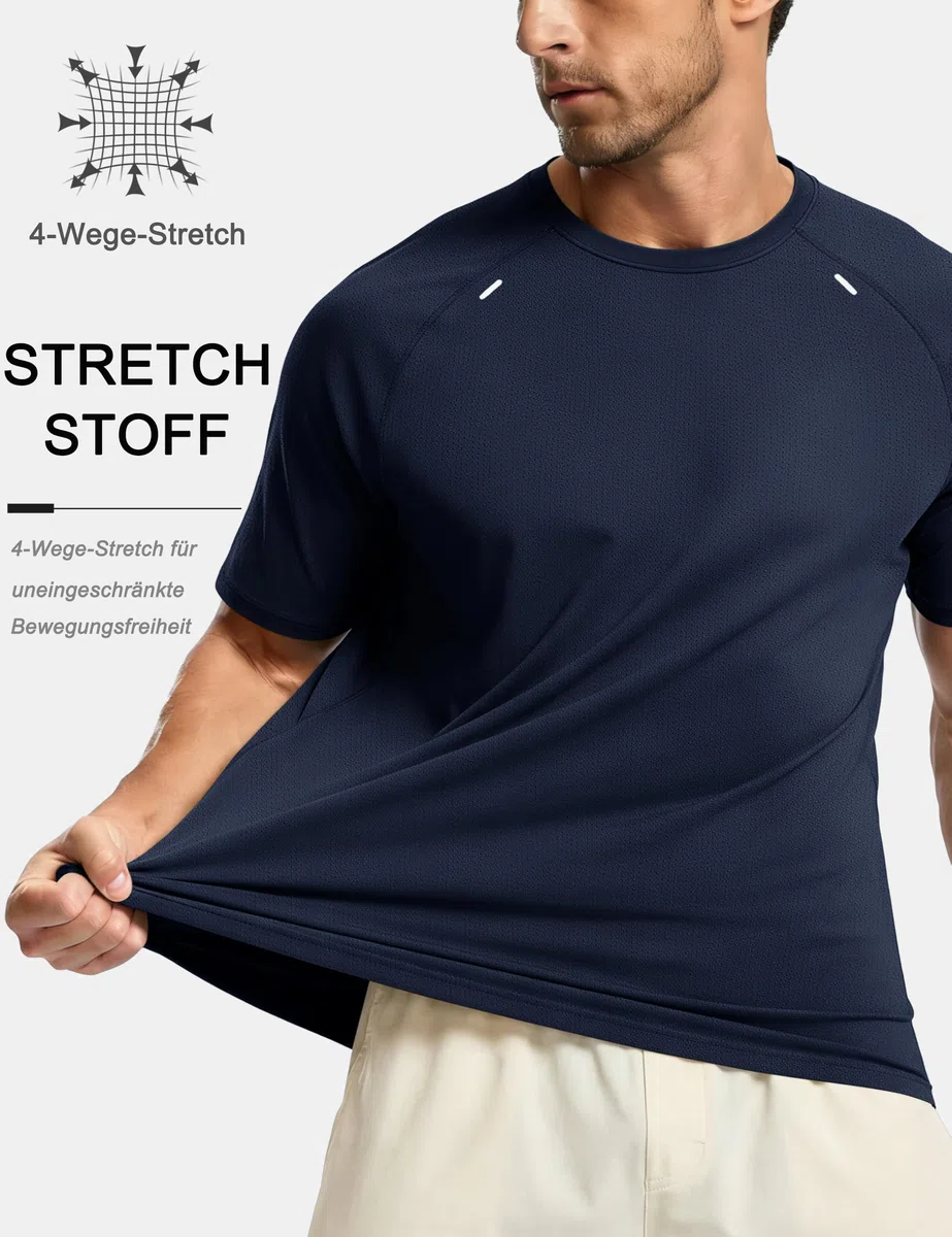 TACVASEN Sport T-Shirt Herren, Schnelltrocknend Atmungsaktives Funktionsshirt Für Fitness, Training, Gym Und Laufshirt