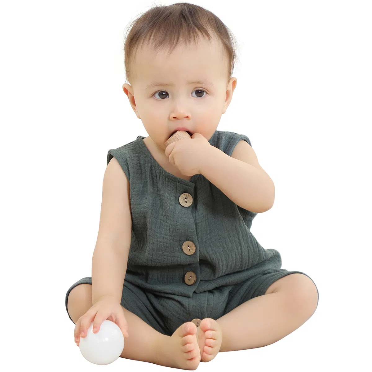 Unisex Neugeborene Jungen Mädchen Baumwolle Ärmelloser Strampler Sommerkleidung Body Outfits, 0-24 Monate