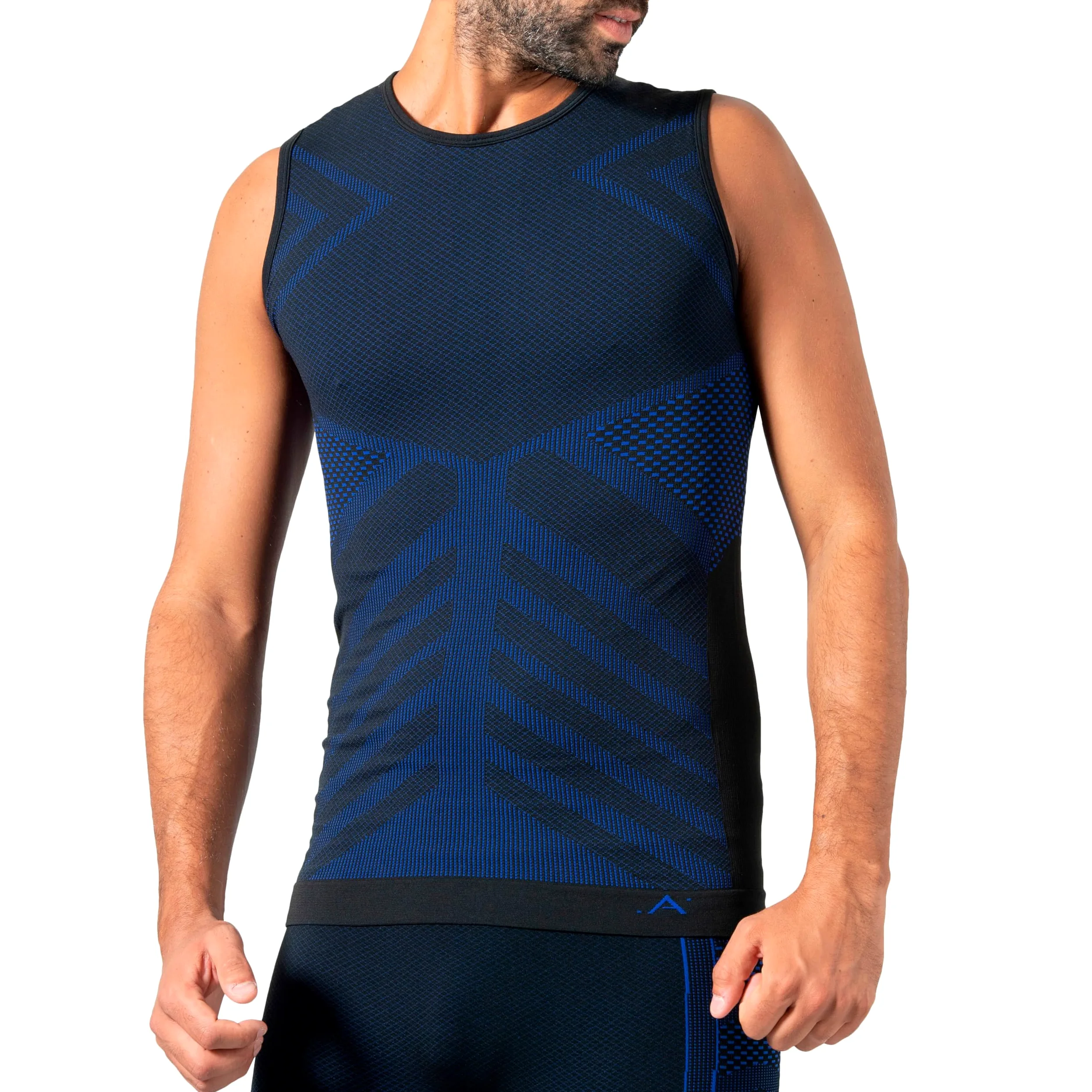 Risalti Thermoshirt Herren Ärmellos Funktionsunterwäsche Herren Energy - Thermo Muskelshirts Herren Elastische, Compression Shirt und atmungsaktive, Nahtloses Herren Unterwäsche - Made in Italy