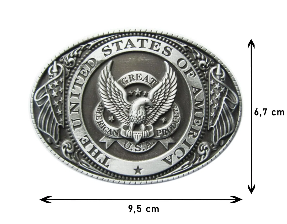 Gürtelschnalle U.S.A. Amerika USA 3D Optik für Wechselgürtel Gürtel Schnalle Buckle Modell 62