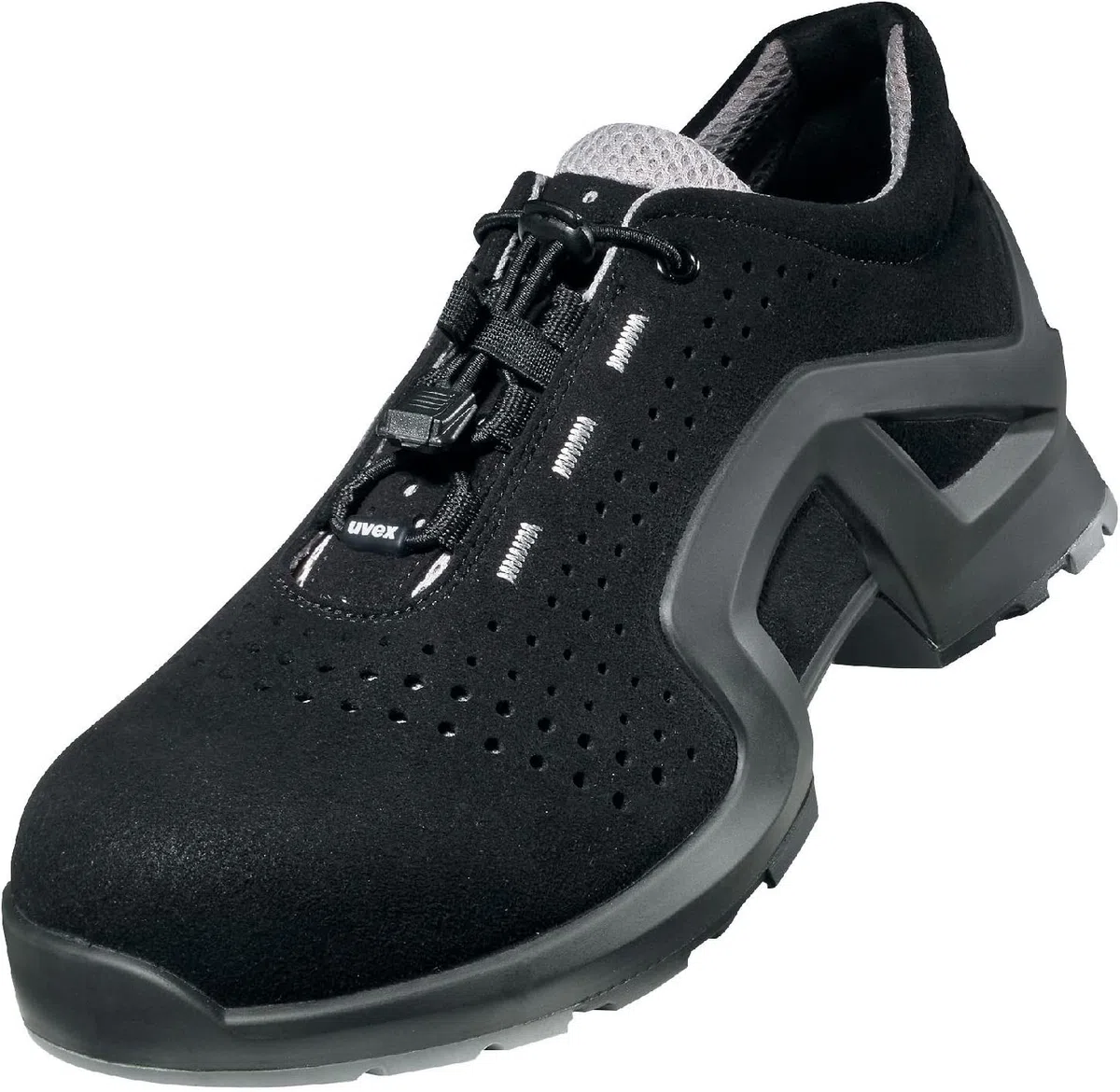 Uvex 1 x-tended Support Halbschuh, Sicherheitsschuhe S1 P SRC, Arbeitsschuhe für Damen & Herren, Schwarz/Lime