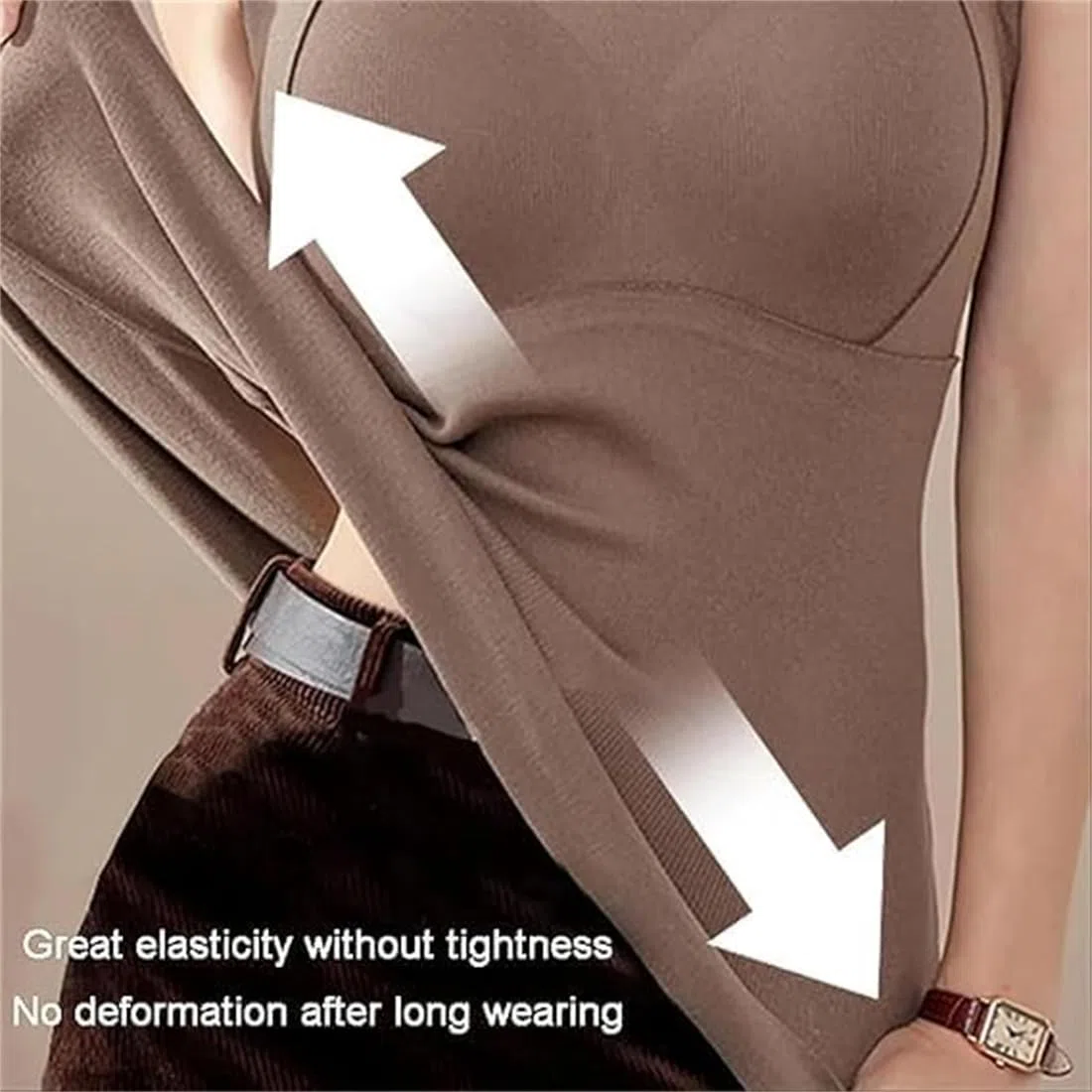 Patiyu Shop Built BH, verdicktes, warmes Tanktop mit Büstenhalter, 2-in-1 wärmende Weste mit integriertem BH, Kaschmir-Pullover-Weste, Patiyu Thermo-Tanktop für Damen mit integriertem BH
