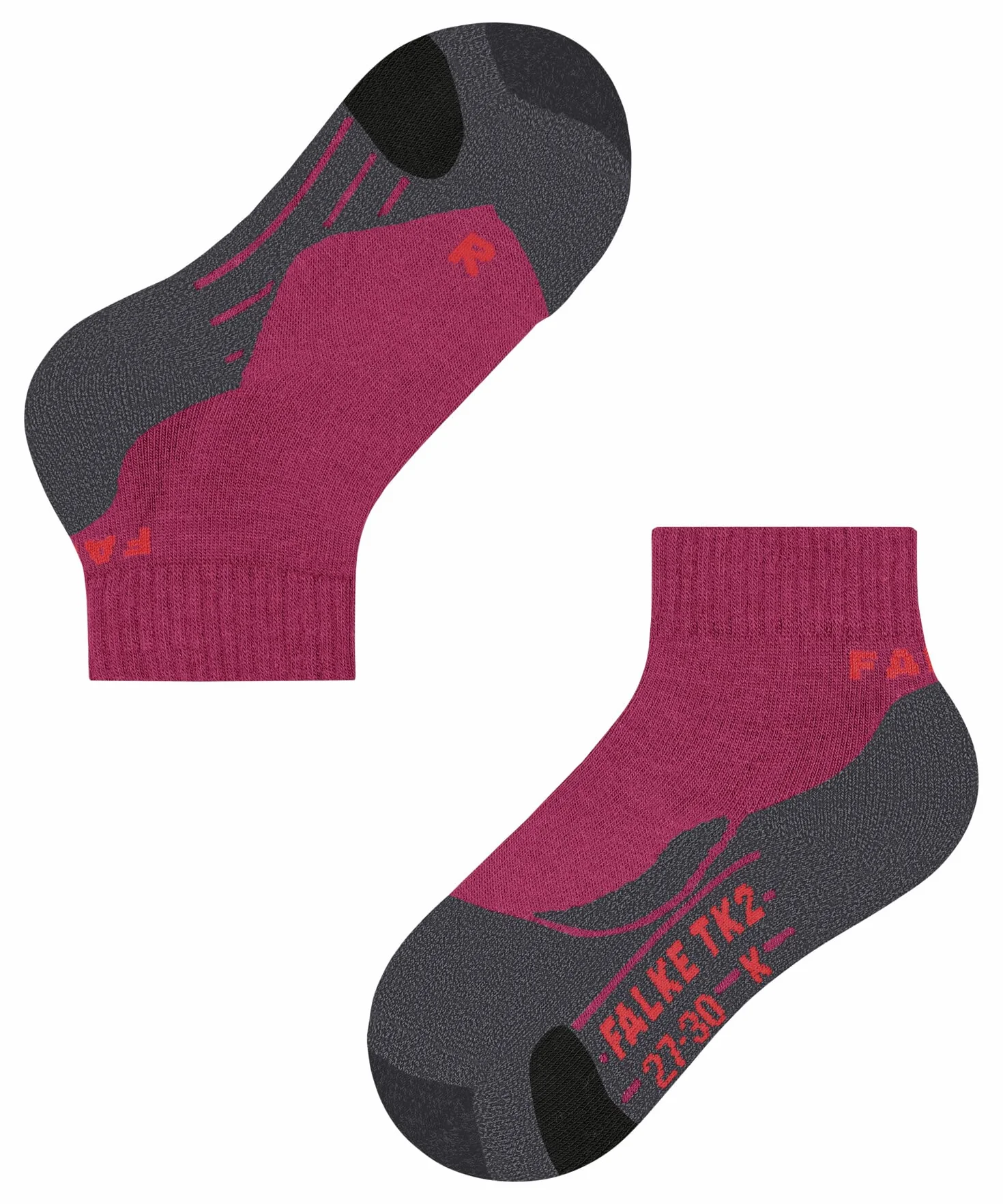 FALKE Unisex Kinder TK2 Short Wandersocken atmungsaktive schnelltrocknende klimaregulierende geruchshemmende Wolle Funktionsmaterial mittelstarke Polsterung kurz antiblasen Trekkingsocken 1 Paar