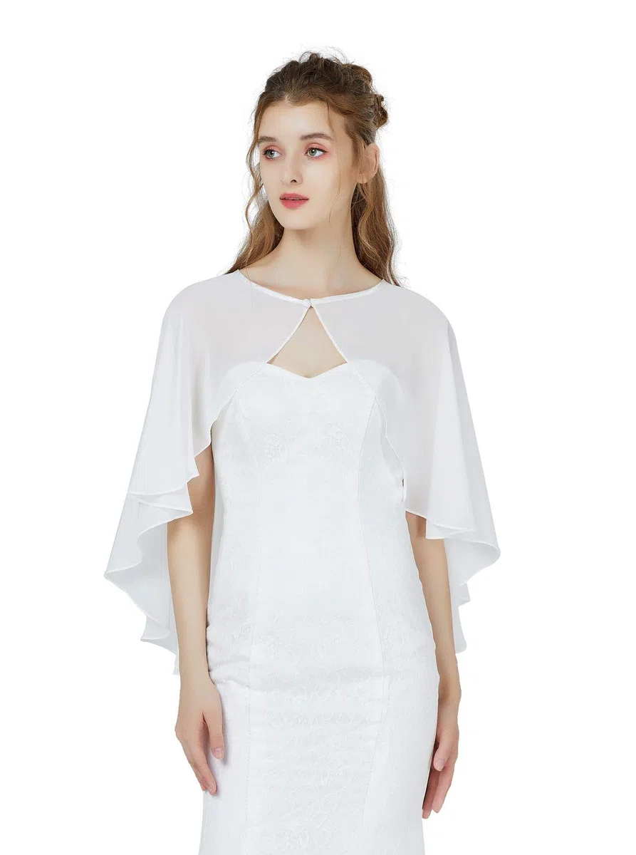 BEAUTELICATE Chiffon Stola Damen Festlich Chiffon Schal Cape Bolero Strickjacke für Hochzeit Braut Abendkleid Brautkleid Sommer