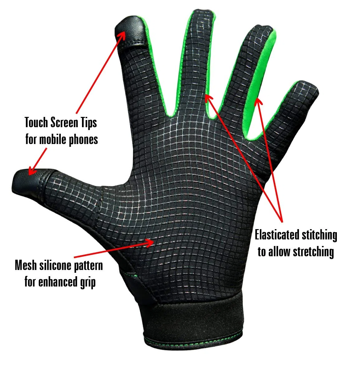 Tuoni Junior Thermo Multi Sporthandschuh mit Silikongriff Ideal für Fußball, Rugby, Hockey, Mountainbiking, Radfahren, Laufen und Netball Mit Touchscreenspitzen