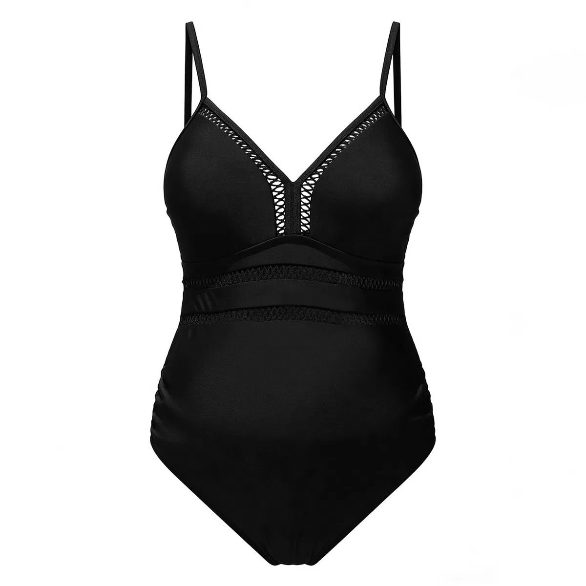 Umstands Badeanzug Schwangerschaft Einteiliger Umstandsmode V-Ausschnitt Cut Out Bademode Damen Bikini Schwangerschaft Raffung Verstellbar Schwangere Monokini Strand Pool Schwimmen