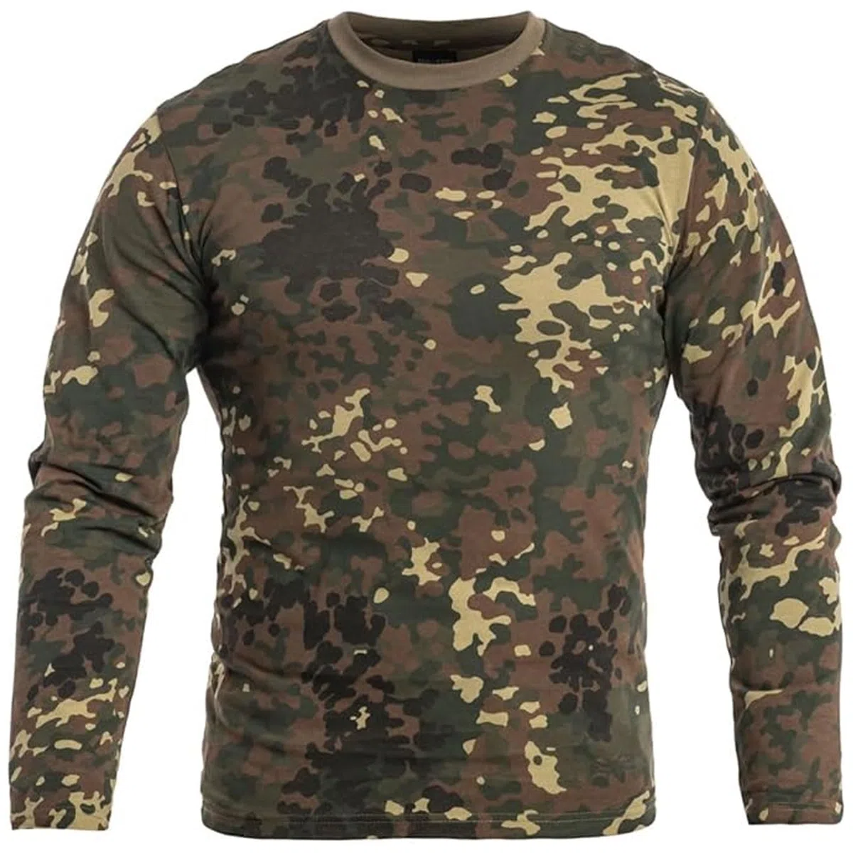Mil-Tec Herren Langarmshirt • 100% Baumwolle Camouflage Shirt • Taktisches Longsleeve mit Rundhals • Gr. S-3XL
