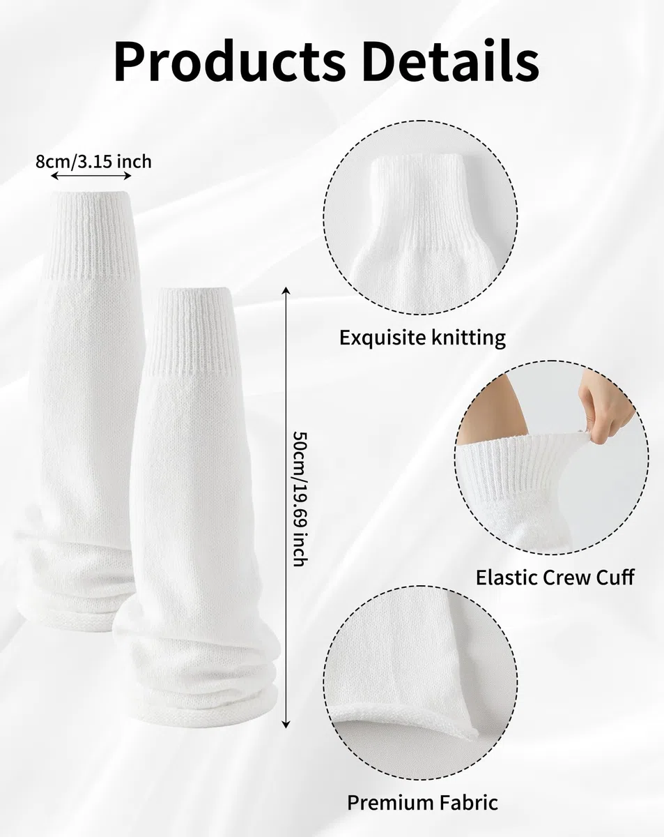 Yawlsow Stulpen Damen Knöchelwärmer Winter Gestrickte Beinwärmer für Mädchen Frauen Leg Warmers Y2k Rüschen Beinstulpen niedlich Kawaii Kniestrümpfe Harajuku-Zubehör für Warm Ballett Yoga Tanz