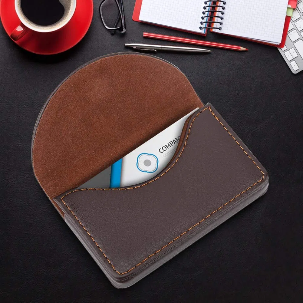 Professionelle Lederbetriebsname -Kartenhalter Hülle Brieftaschen Kreditkarte Inhaber Hülle (Kaffee)