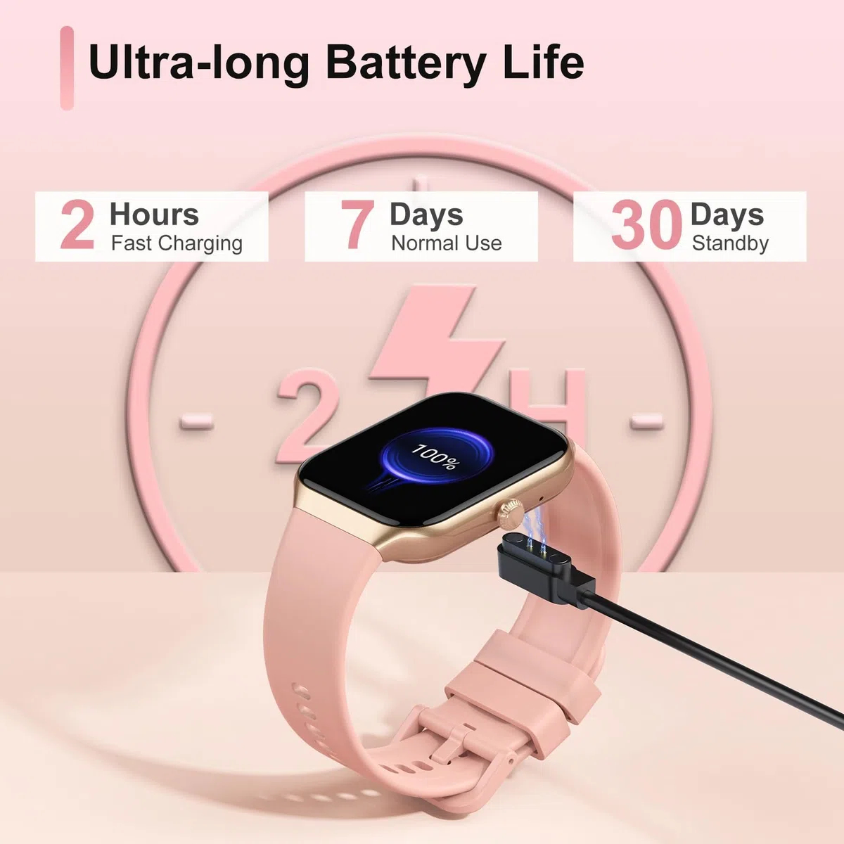 Smartwatch Damen mit Telefonfunktion, 1,96" HD Touch Fitnessuhr mit Pulsuhr und Schlafanalyse Fitness Tracker, Smart Watch mit 113+Sportmodi IP68 Wasserdicht Sportuhr für iOS Andriod, Roségold