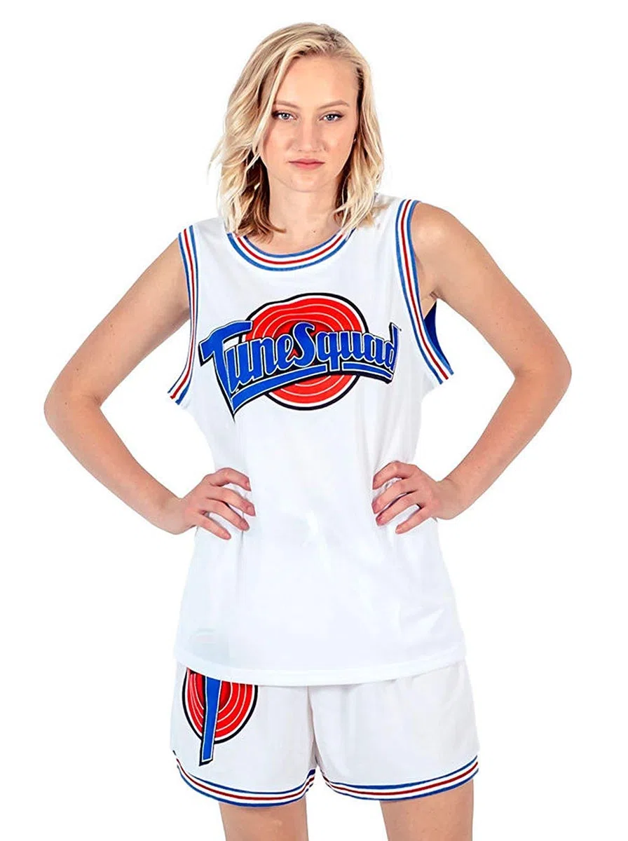 Freeze Space Jam Tune Squad Logo Lola Bunny #10 White Basketball Jersey