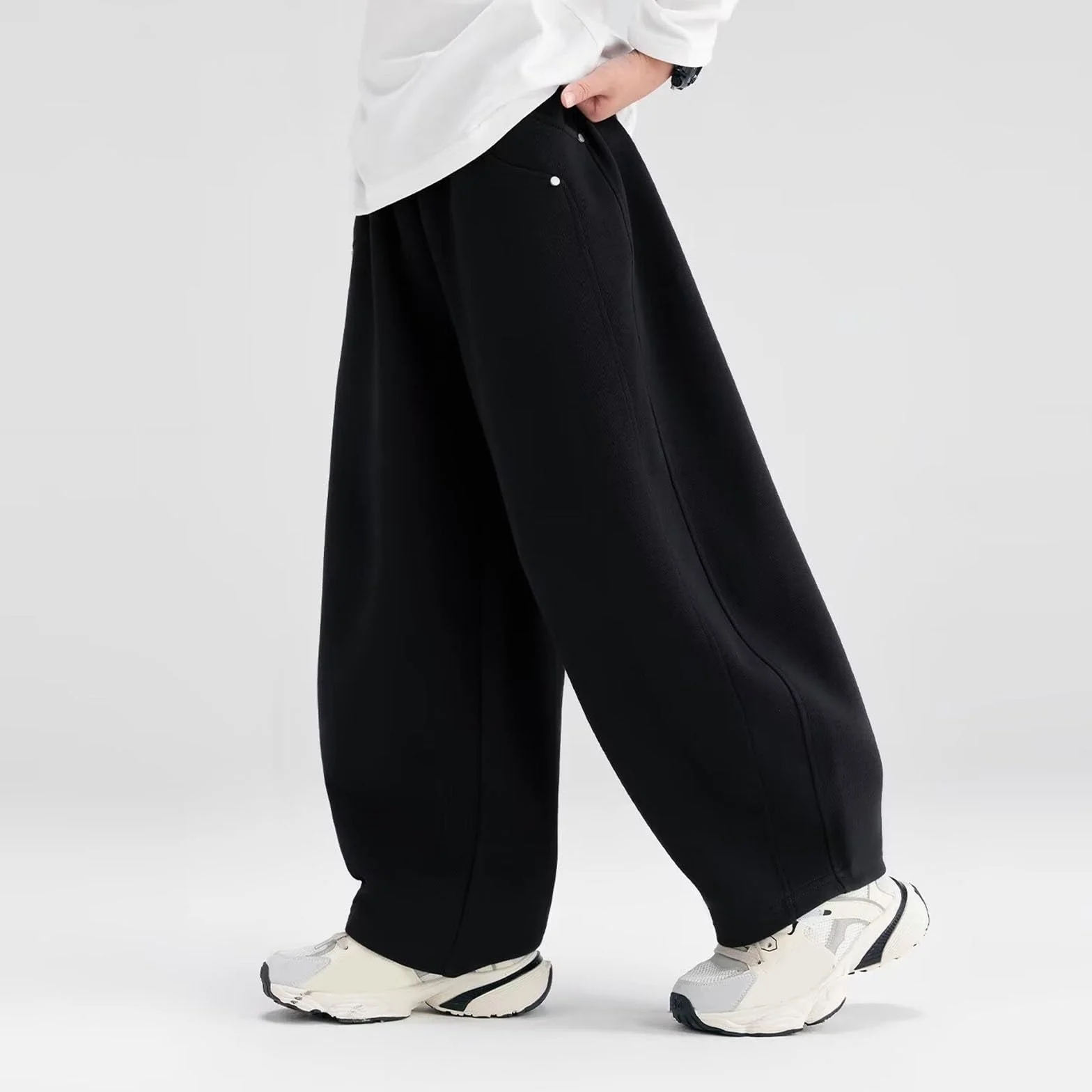 Baggy Jogginghose Jungs Weites Bein Elastische Taille Jogger Hose Sporthose Lange Casual Jogginghosen Trainingshose Teenager Kinder Loose Fit Bequeme Sweatpants Cargohose für 4-15 Jahre