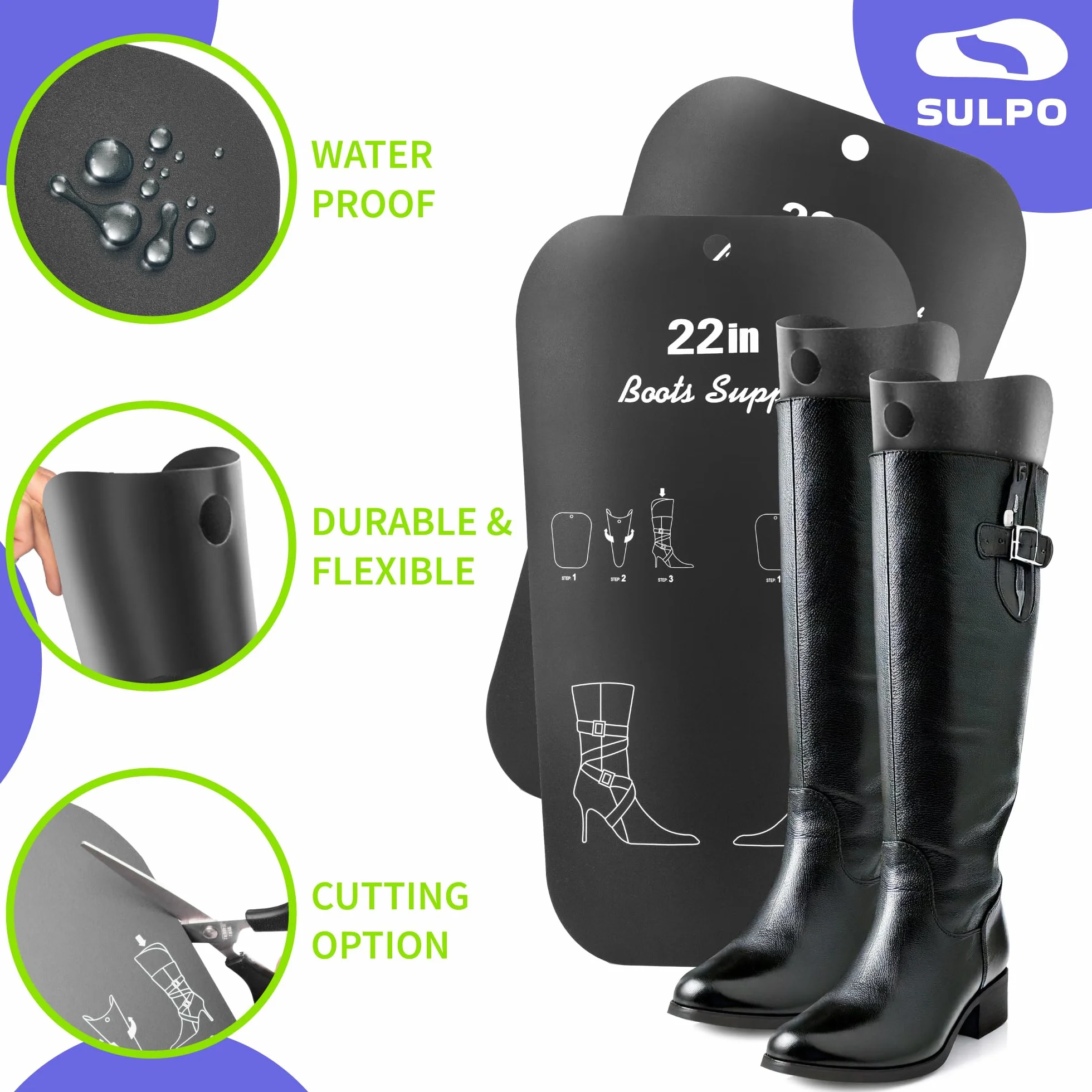 SULPO Stiefelformer - Stiefelhalter für Stiefel - Stiefelspanner Damen und Herren - Wiederverwendbar Schuhspanner