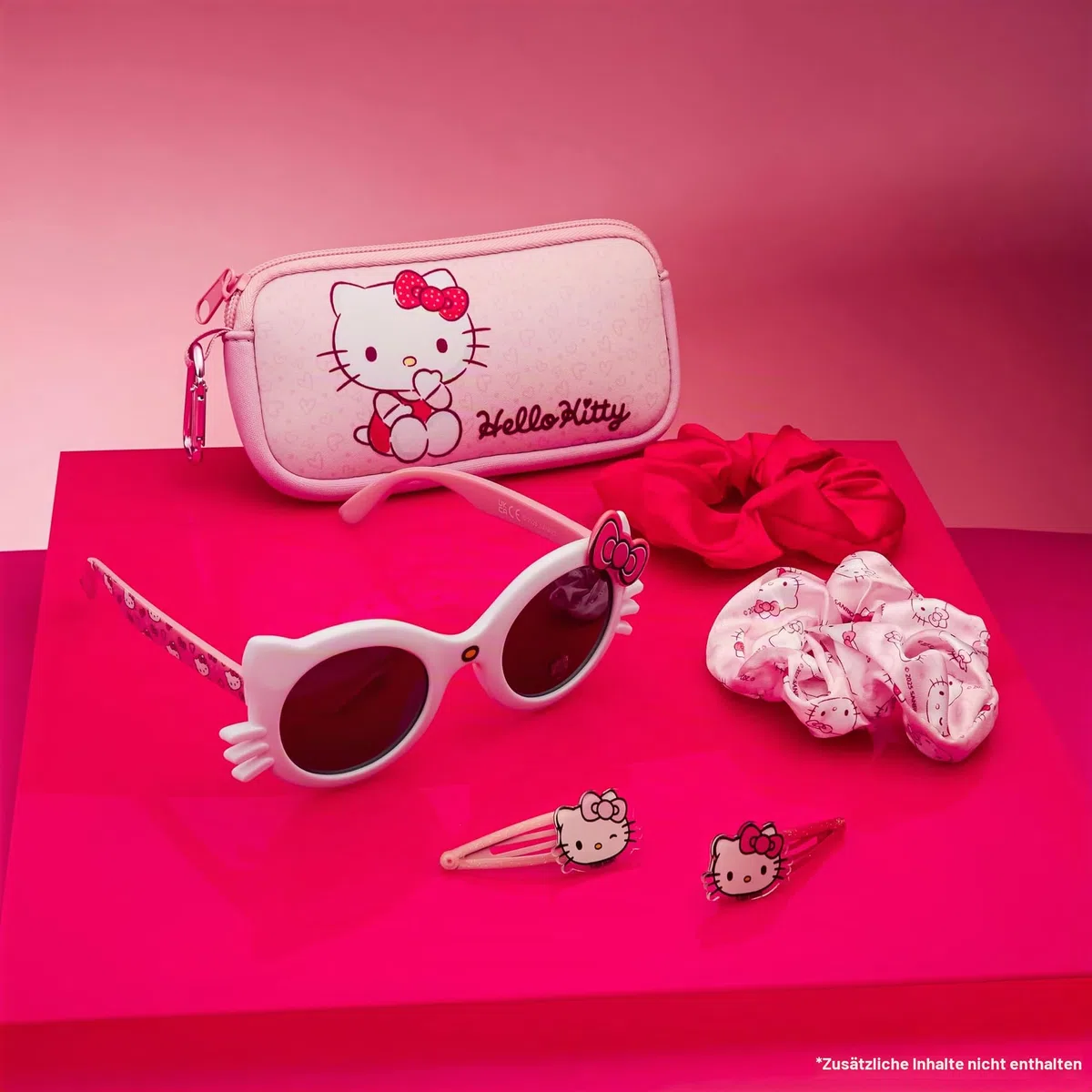 Get Trend Sonnenbrille Kinder Haarschmuck Set und Kleine Tasche UV Schutz Brille Haarspangen Haargummis Mädchen Haarklammer Geschenke für Mädchen