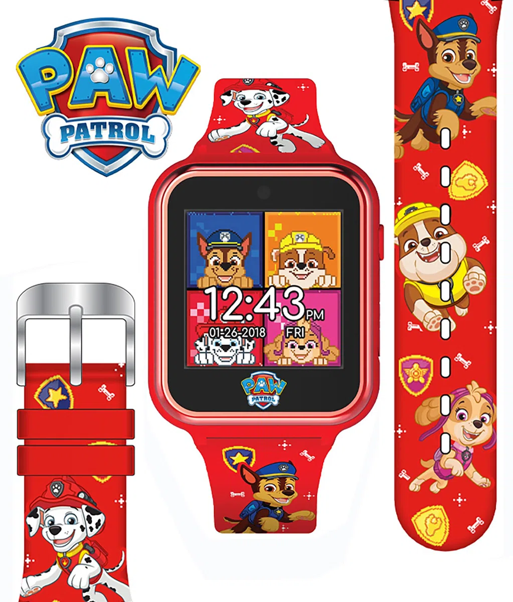 Accutime PAW4275 Kinder Smartwatch Paw Patrol, Kinderuhr mit Selfie Kamera, Foto & Video, Stoppuhr, 6 Spiele, 3 Hintergründe, 10 Zifferblätter, Diktiergerät, Fitness Tracker Uhr, Wecker, Rot