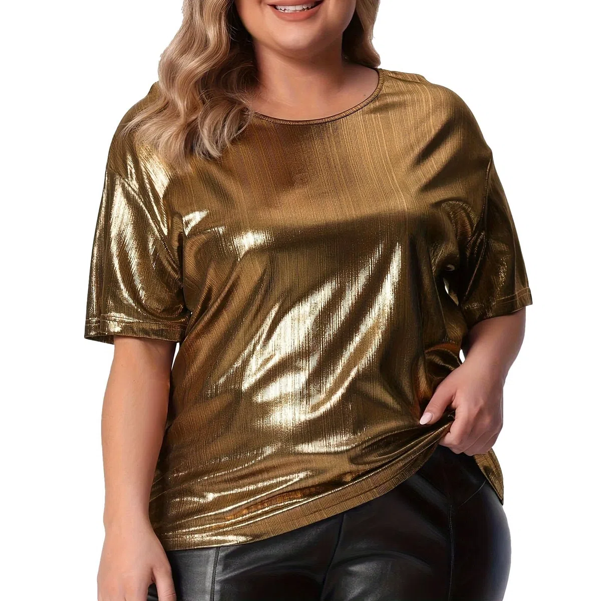 Outfit Damen Elegant mit Rundhalsausschnitt und einfarbigen, Hellen Kurzarm für Damen Kreuzgurt