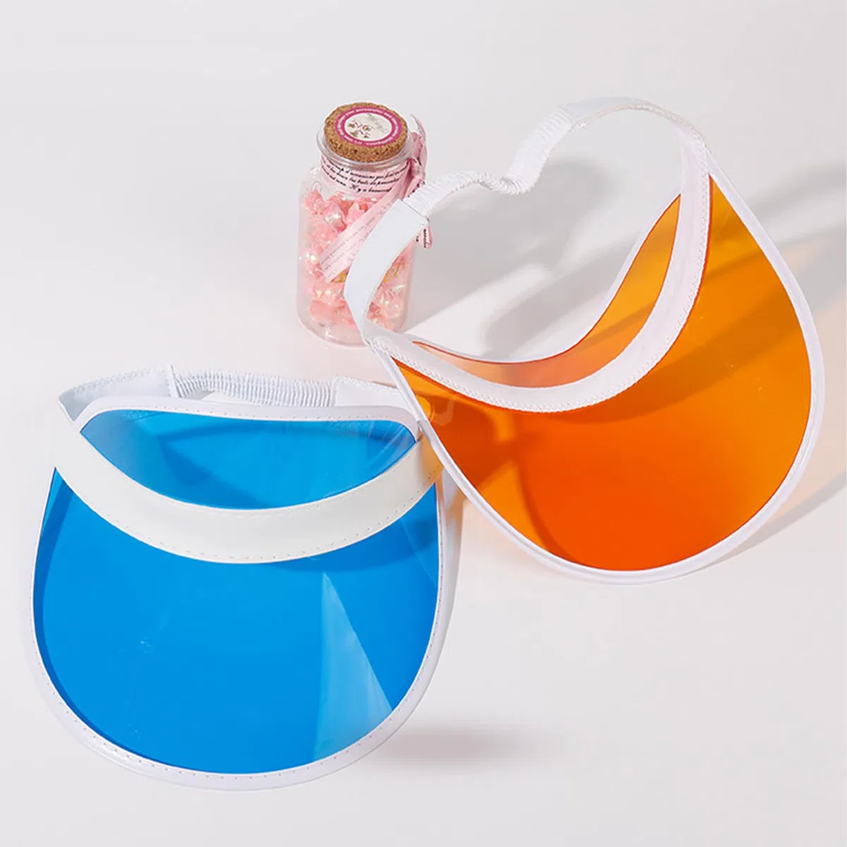 5 Stück Unisex Sonnenvisier, RetroNeon Sonnenblende, Transparente Schirmmütze, 80er Jahre Sonnenvisier, Geeignet zum Radfahren, Laufen, Bergsteigen, Golfen