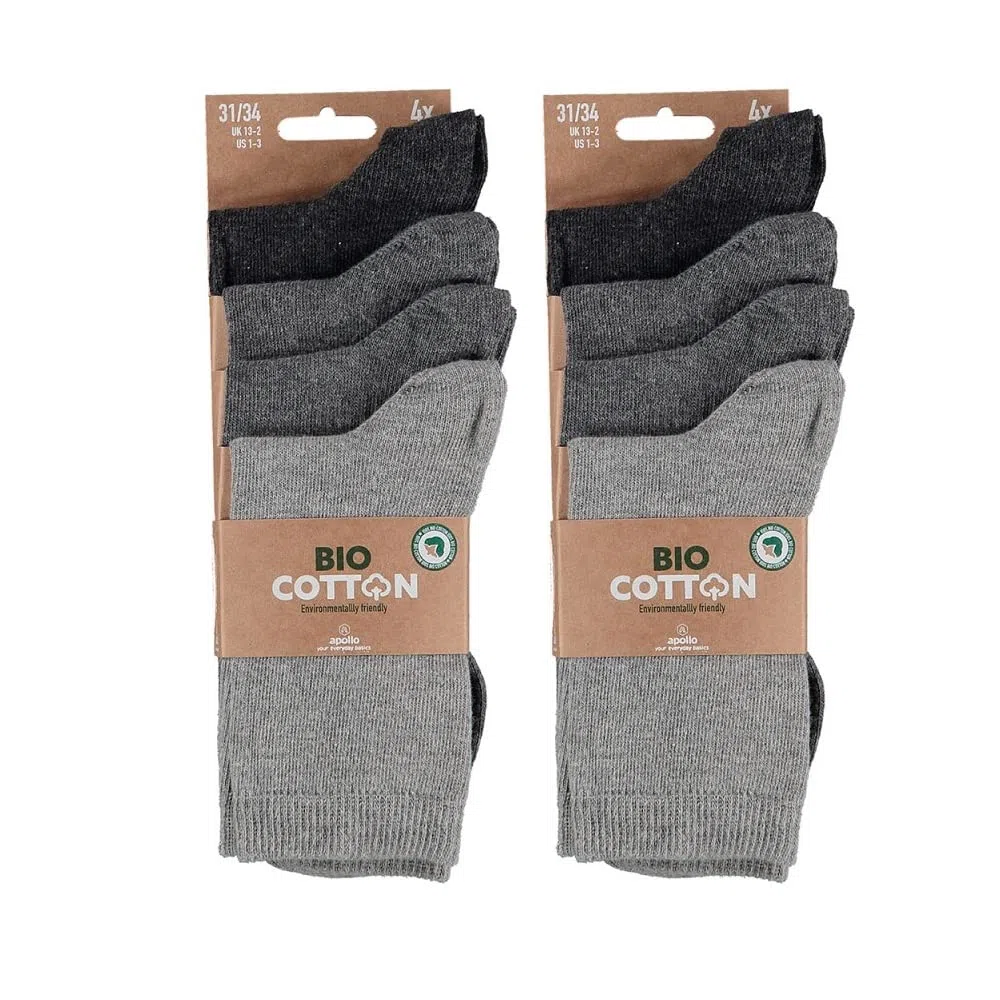 8 Paar Bio Baumwolle Socken ohne Naht Kinder Junge Mädchen Basic-Socken Öko-Tex Standard 100