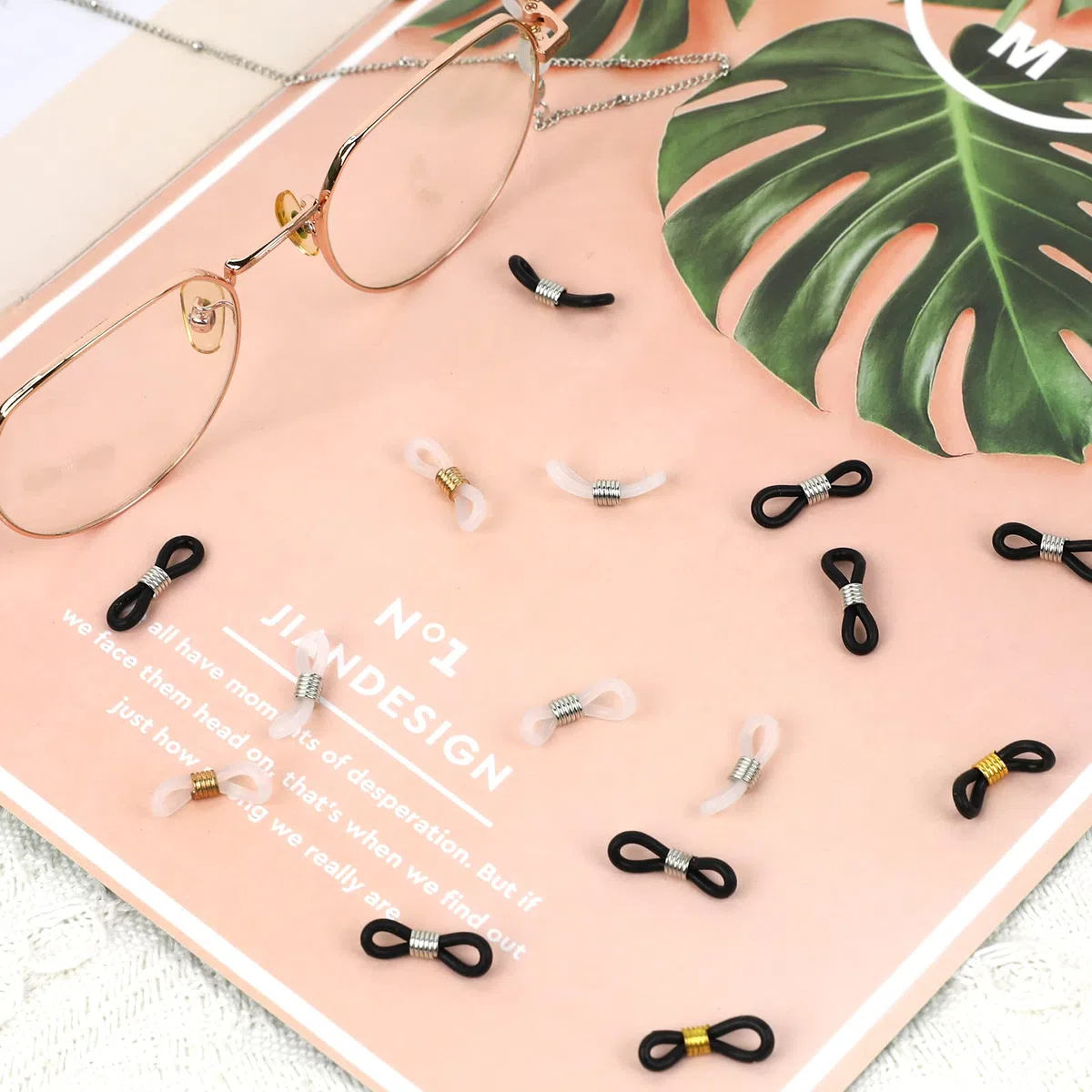 Sliverdew 100 Stück Brillenkette Verbindung, Brillenkettenhalter Silikon Brillenkettenverbinder