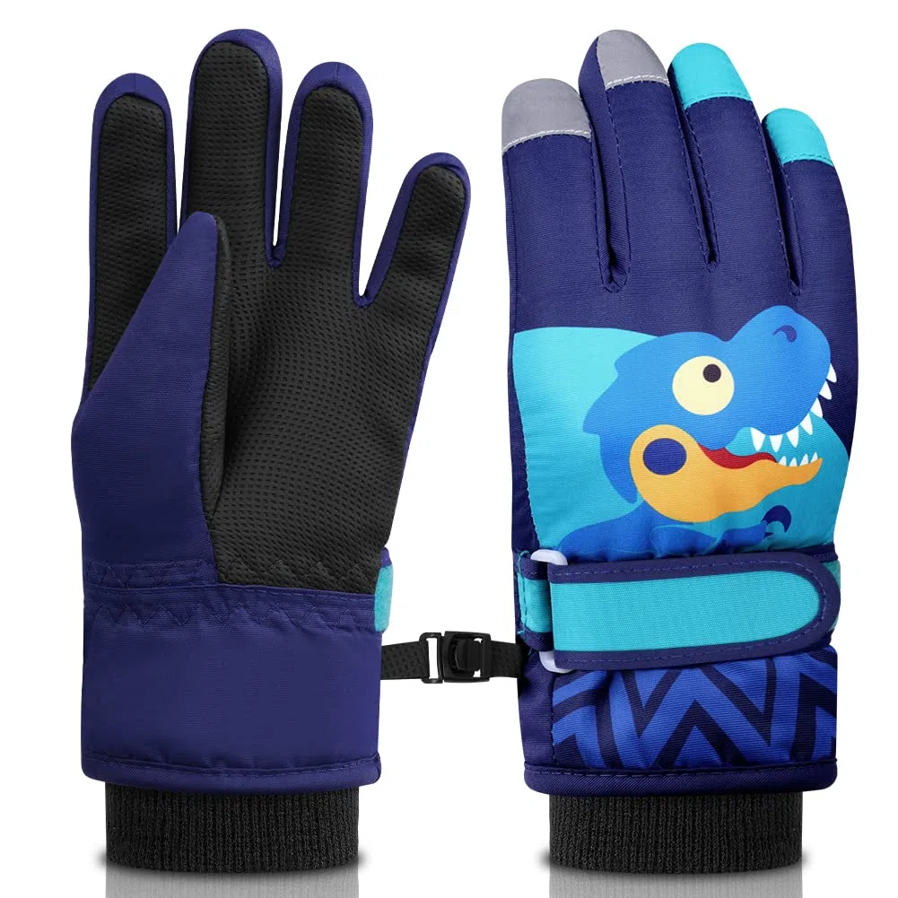 flintronic Kinder Skihandschuhe, Winter Skihandschuhe für Jahre Jungen Mädchen, wasserdichte und Winddichte Fleece Handschuhe mit verstellbaren Bündchen, für Snowboard Klttern Skifahren Radfahren