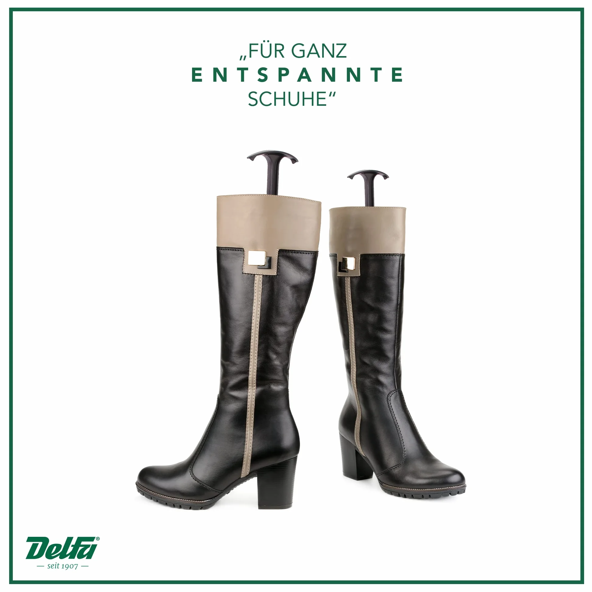 DELFA Stiefelformer 1 Paar - mit innovativem Sensomatic Federelement - Stiefelspanner - Länge 35 cm