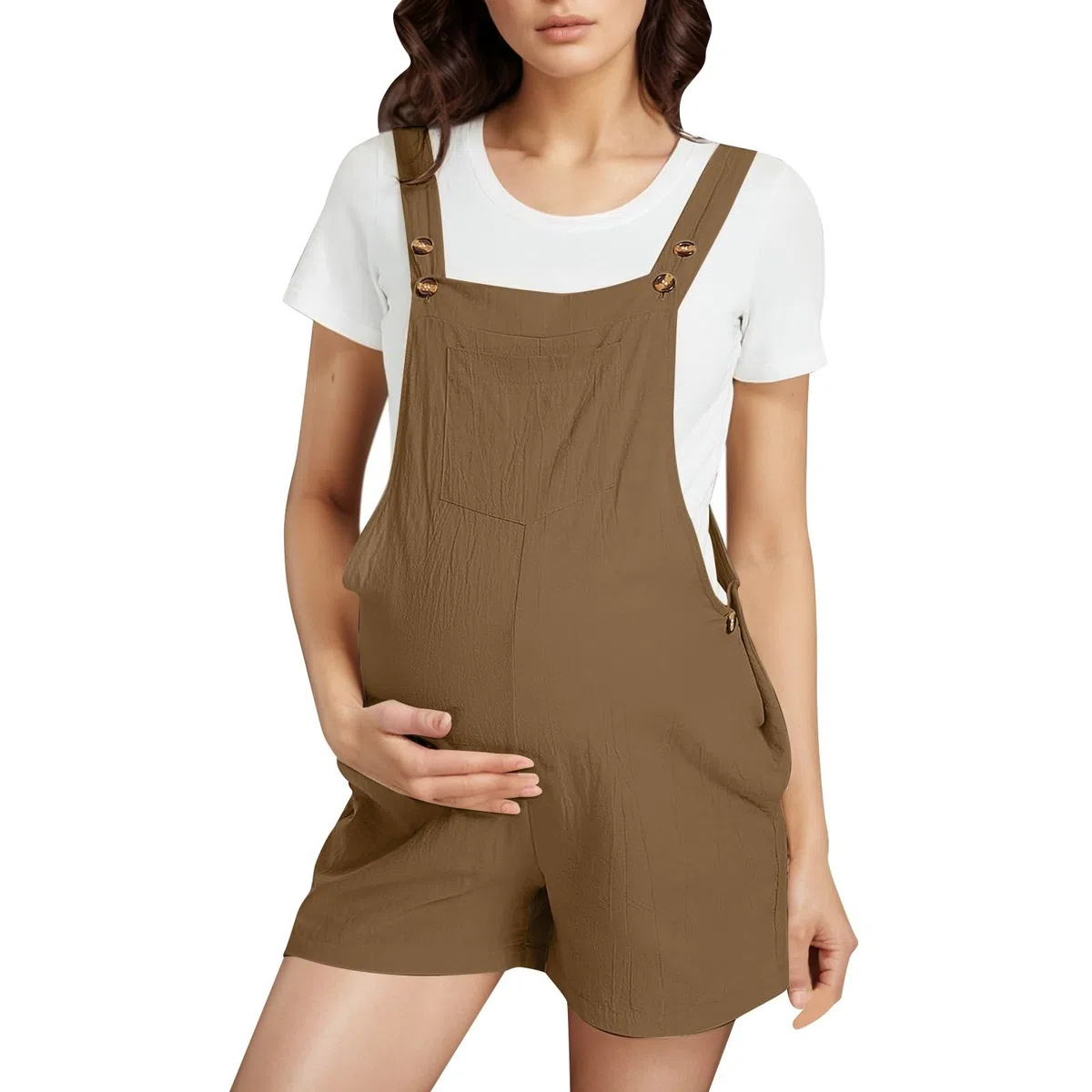 Generisch Damen Umstandsoveralls Kurz Hosen Strampler Overall Schwangerschaft Jumpsuit Outfits