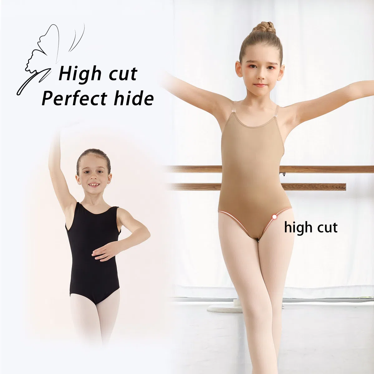 Turnanzug Mädchen Ballettanzug Ballett Damen Nahtlose Ballettanzug Tanzen Unterwäsche für Kinder und Erwachsene Nude