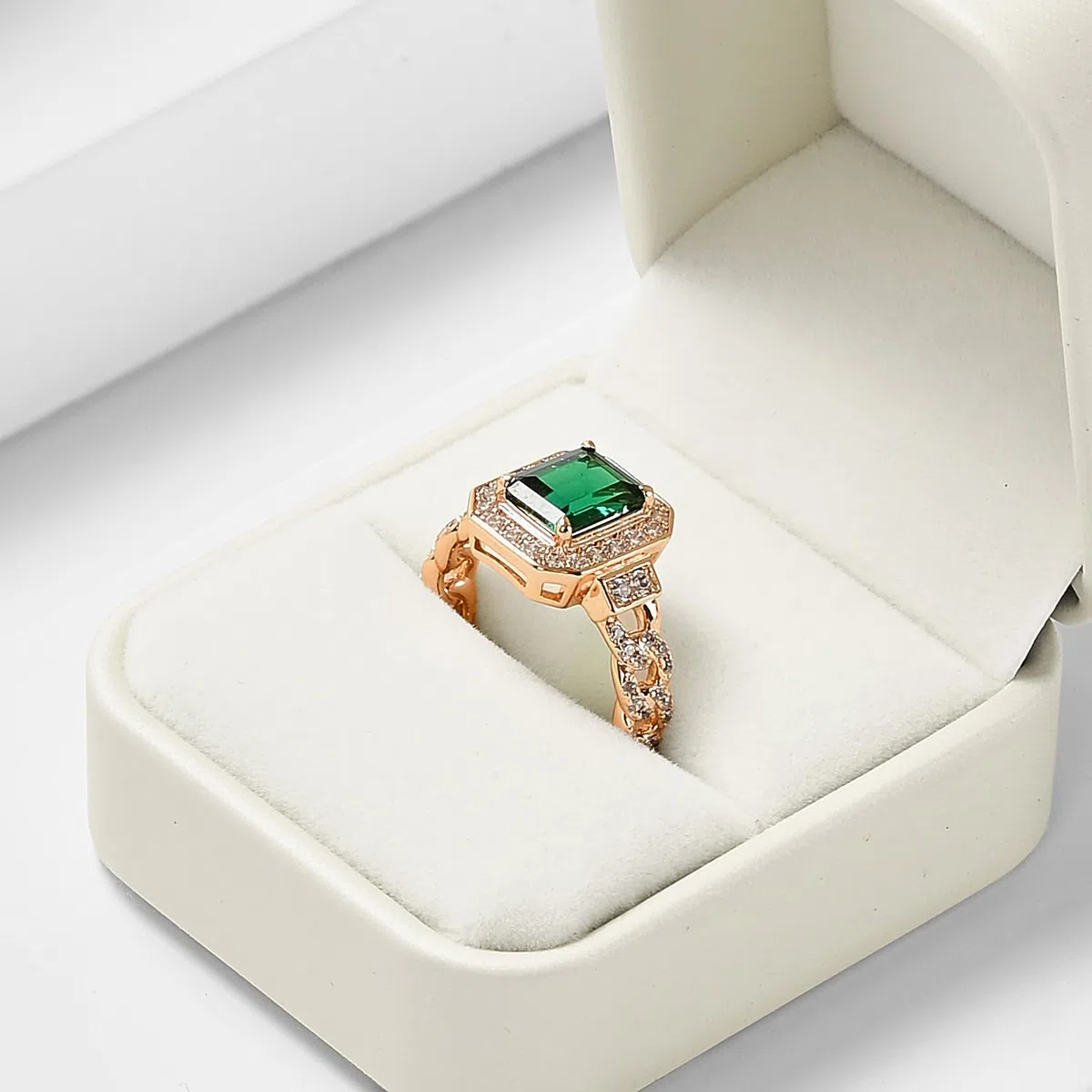 Oirlv PU Leder Beige Klassisch Ringbox Verlobungsring Box,Ringschatulle für Hochzeit,Vorschlags