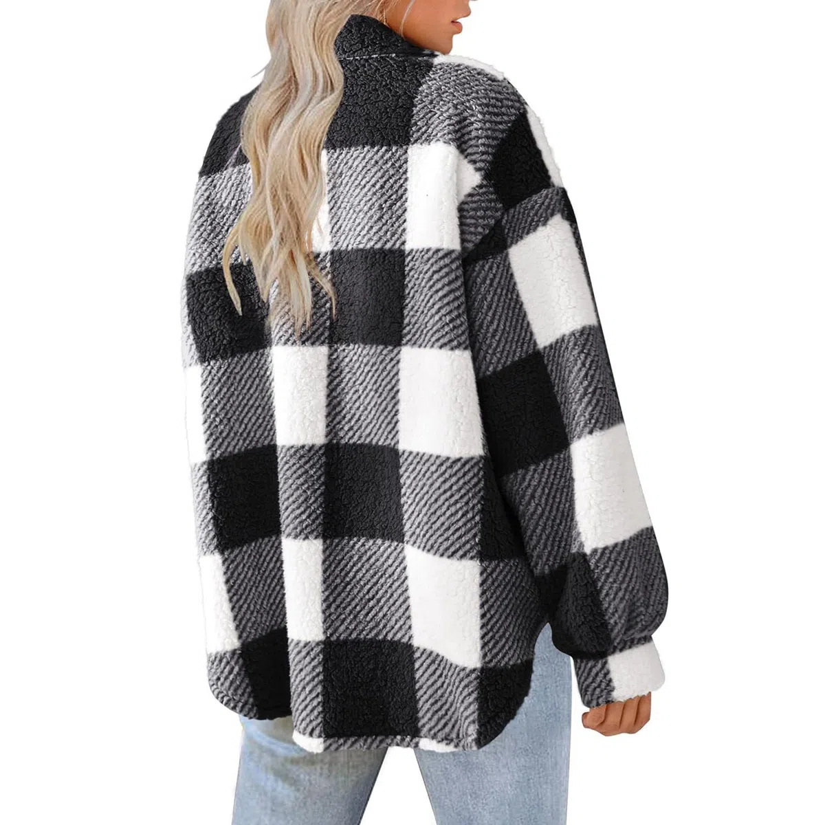 Generisch Jacke Damen Lässige Lockere Winter-Lamm-Fleecejacke Für Damen Mit Taschen Und -Fleecejacke Online Shop
